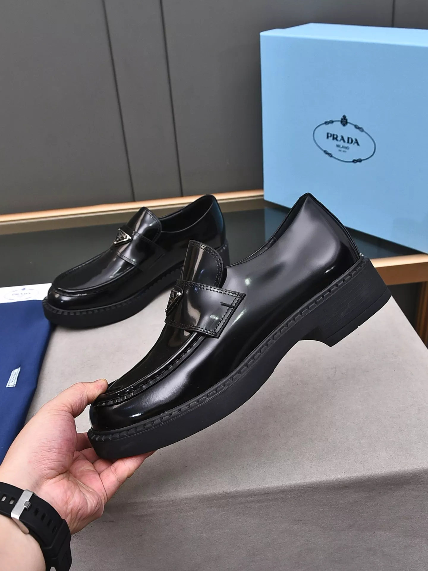 Trendy 5821 Prada Leather Shoes For Men