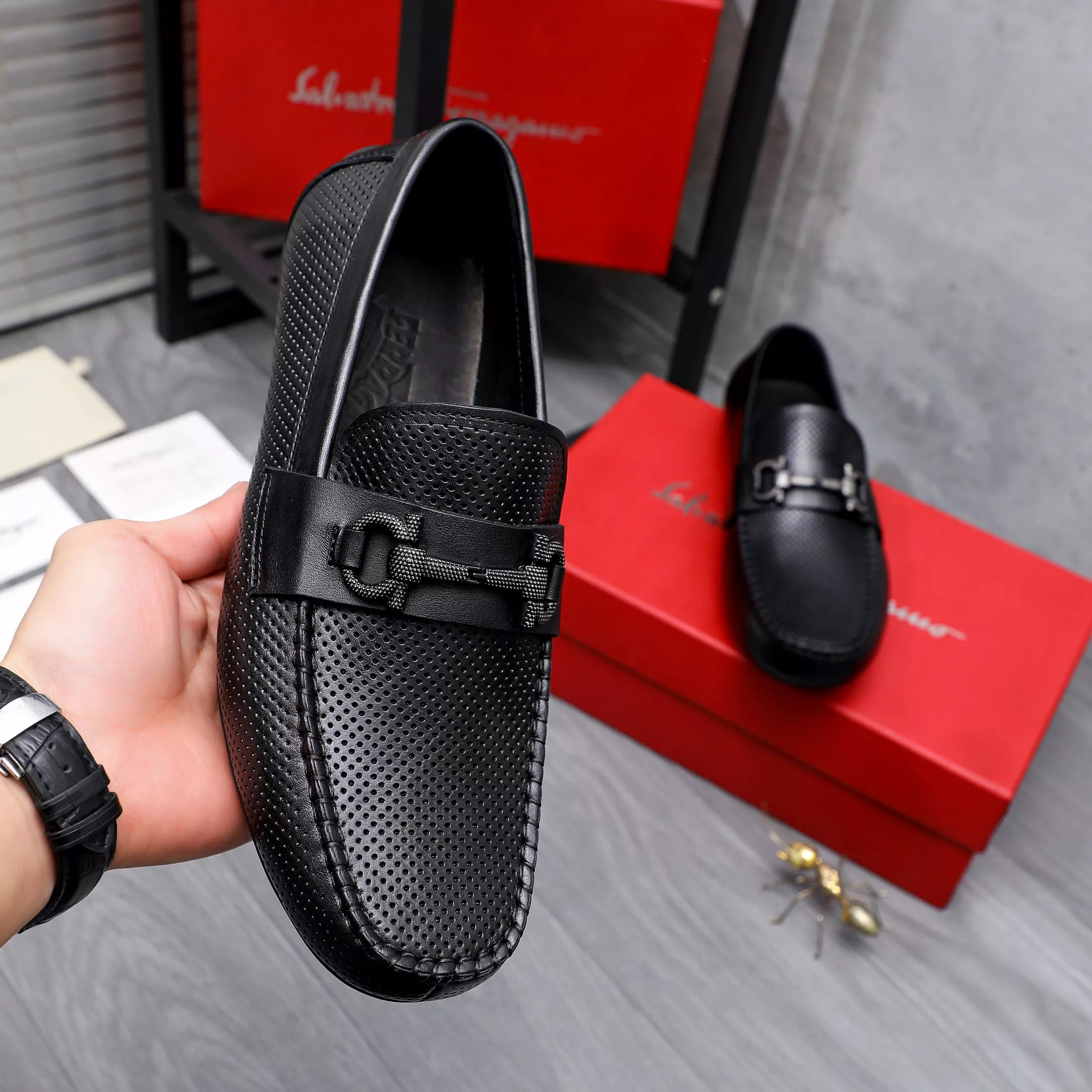 Trendy 7549 Salvatore Ferragamo Leather Shoes For Men