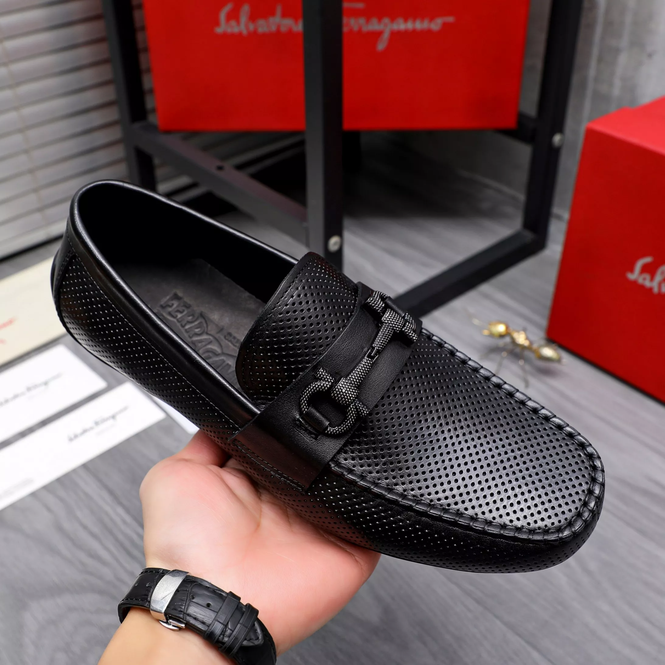 Trendy 7549 Salvatore Ferragamo Leather Shoes For Men