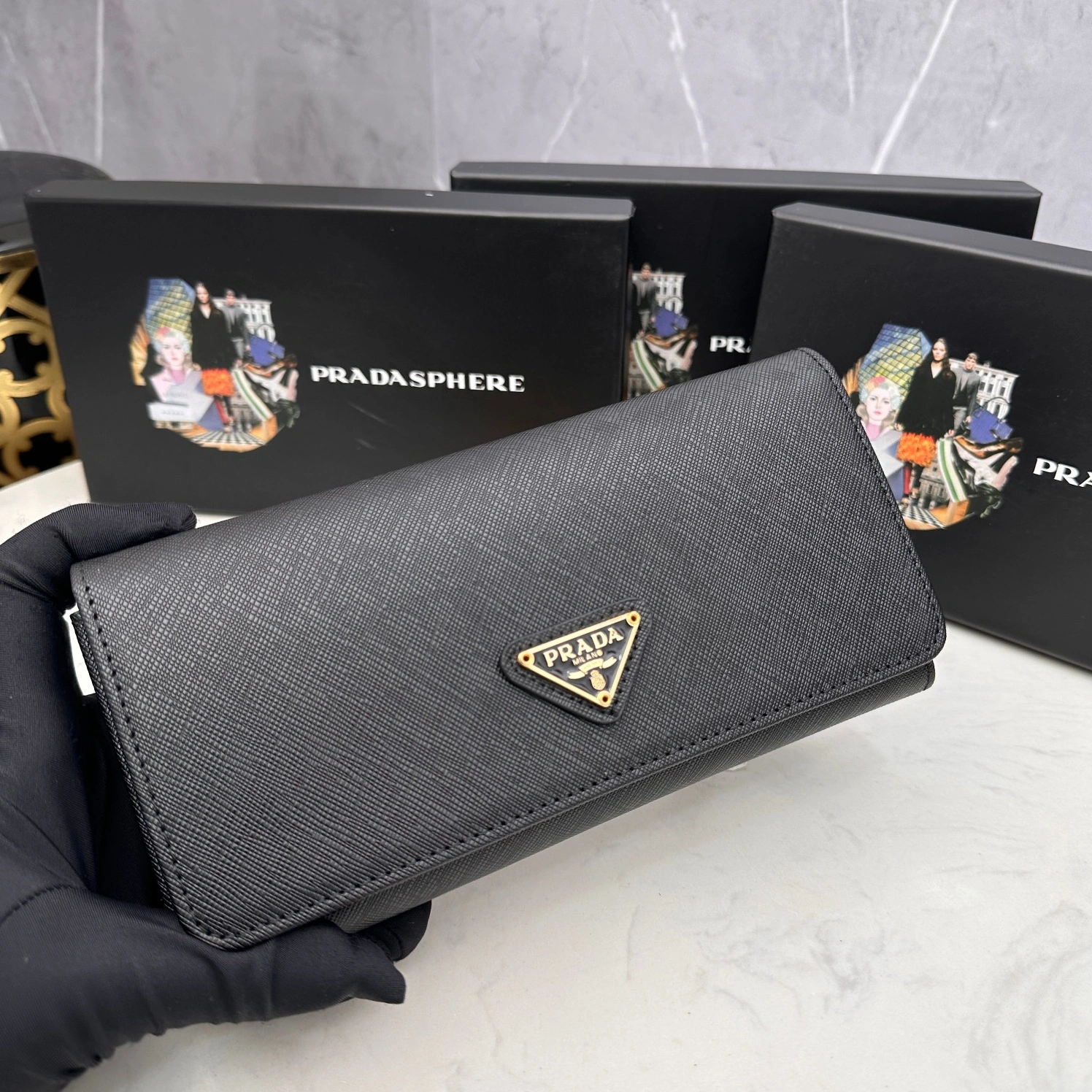Trendy 7755 Prada AAA Quality Wallets For Women
