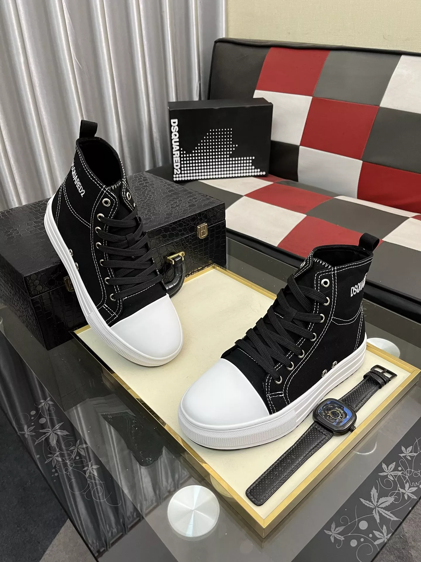 Trendy 7979 Dsquared High Tops Shoes For Men