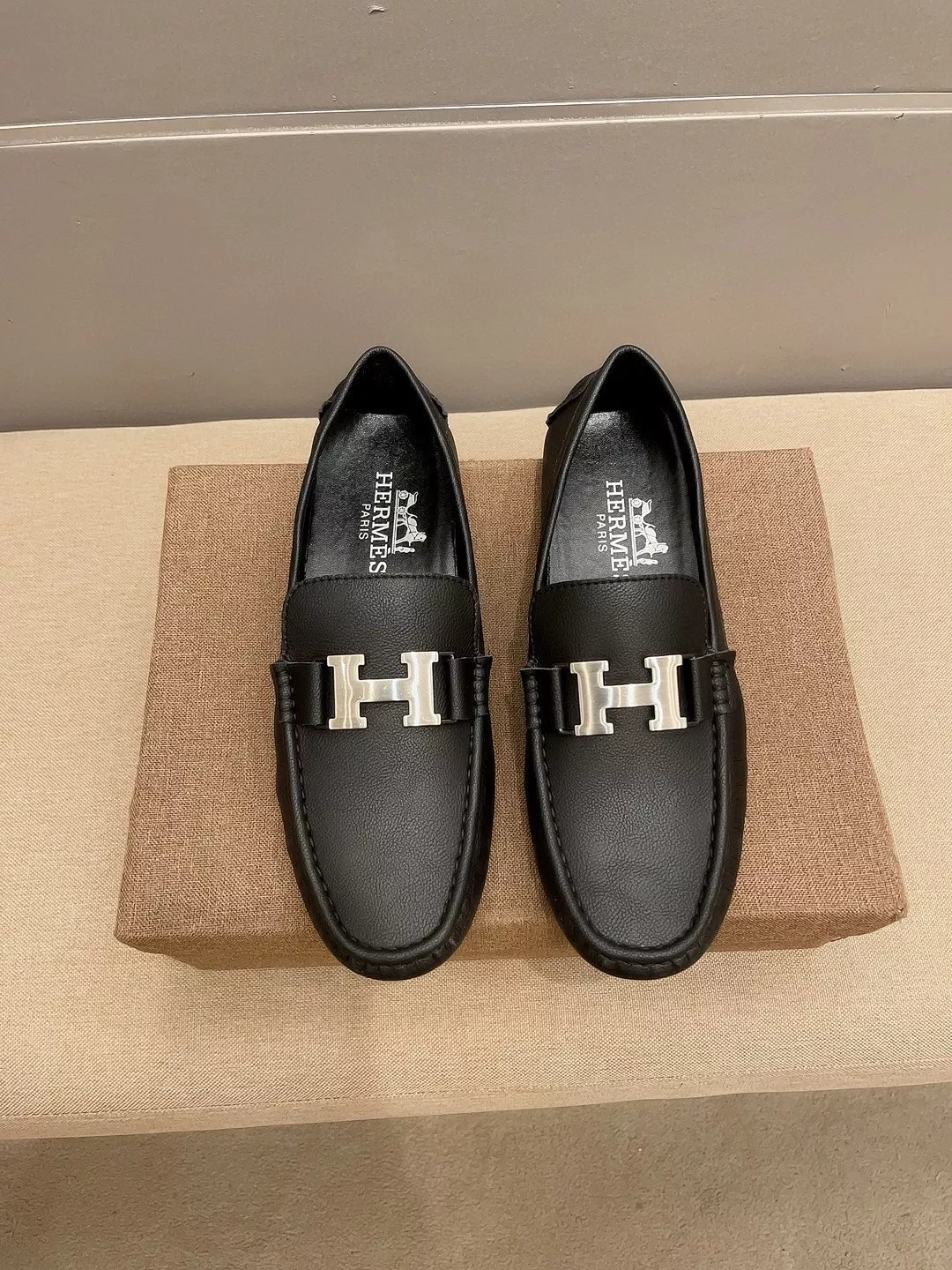 Trendy 8717 Hermes Leather Shoes For Men
