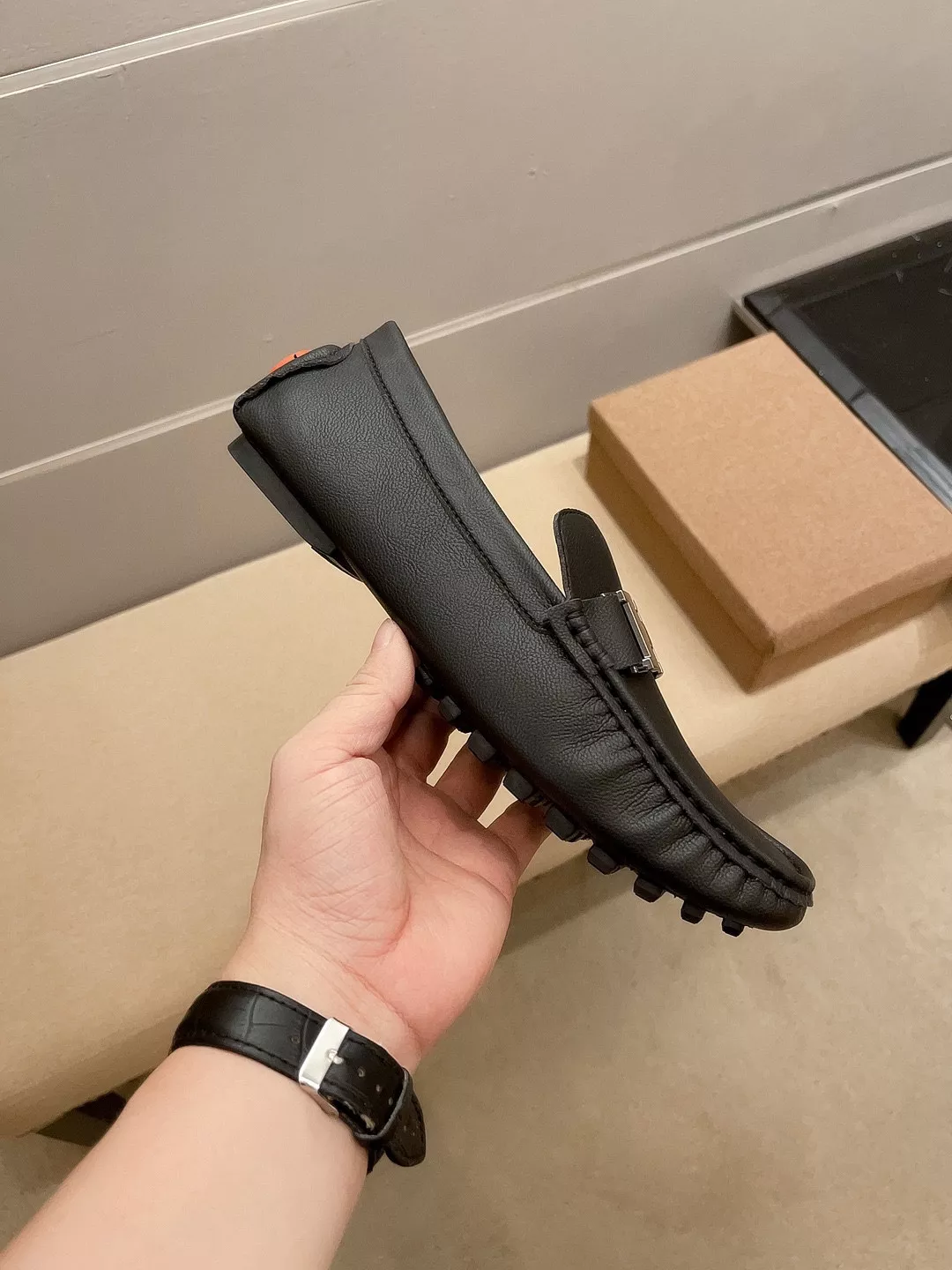 Trendy 8717 Hermes Leather Shoes For Men