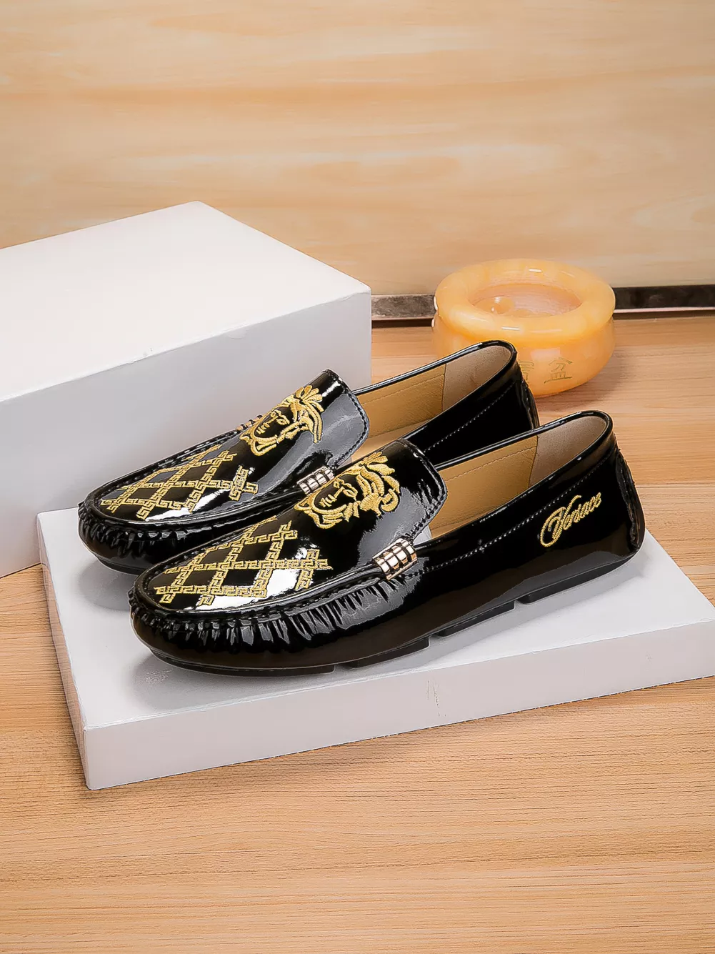 Trendy 8794 Versace Leather Shoes For Men