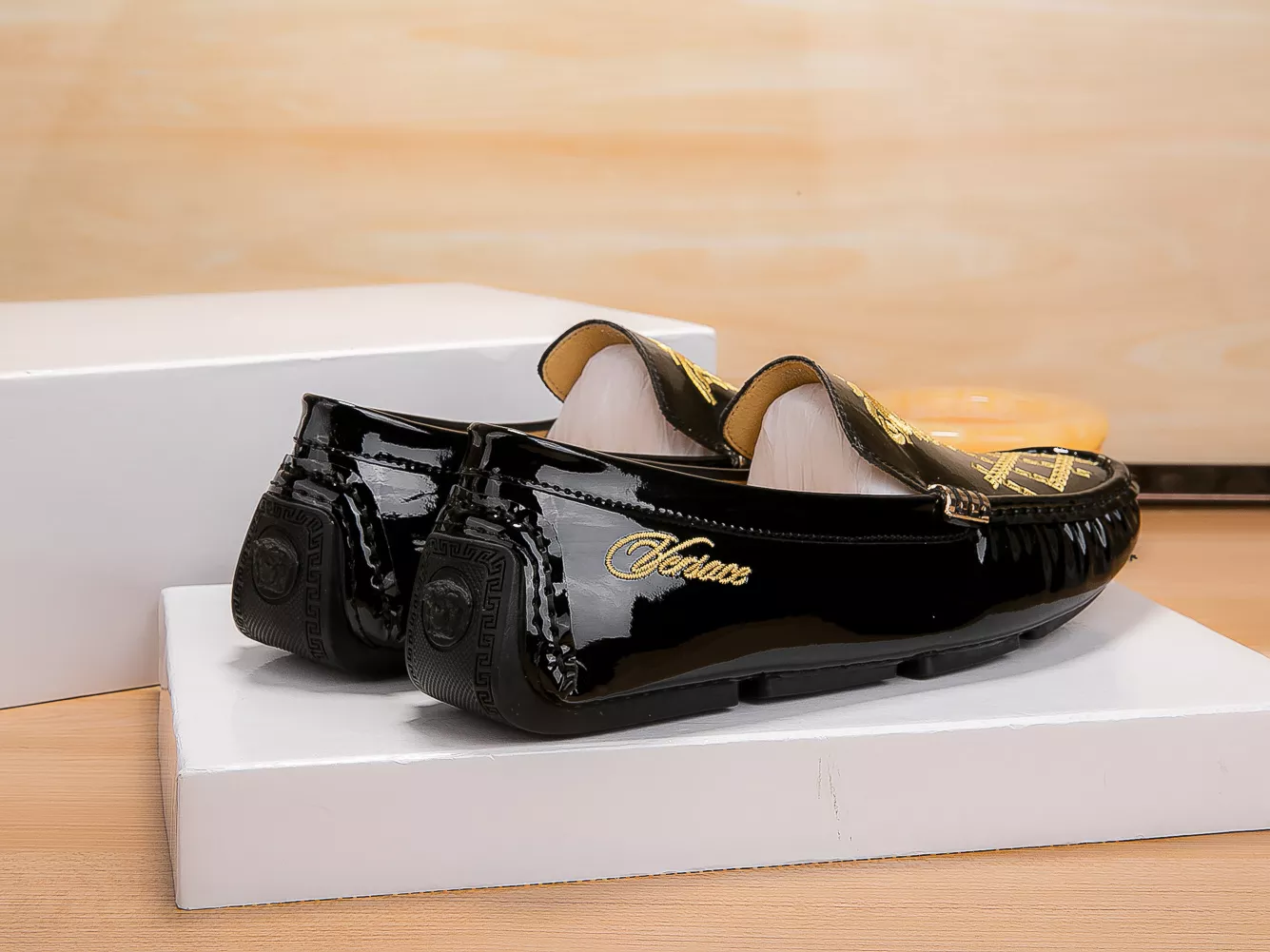 Trendy 8794 Versace Leather Shoes For Men