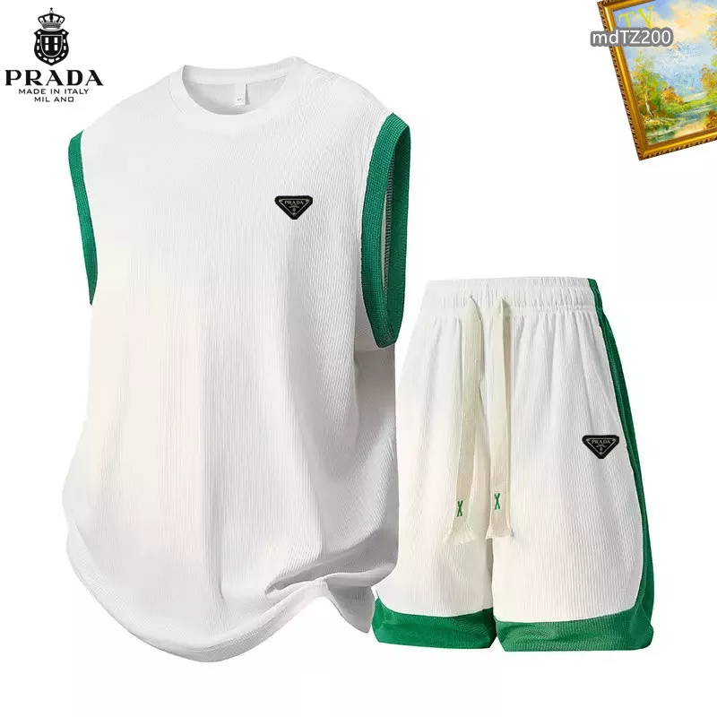 Trendy 9340 Prada Tracksuits Sleeveless For Men