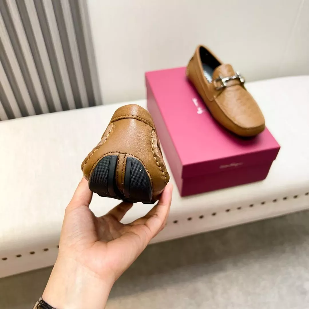 Trendy 9509 Salvatore Ferragamo Leather Shoes For Men