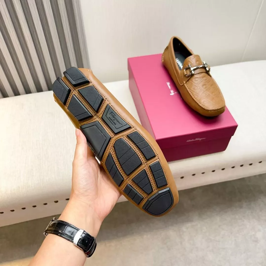 Trendy 9509 Salvatore Ferragamo Leather Shoes For Men
