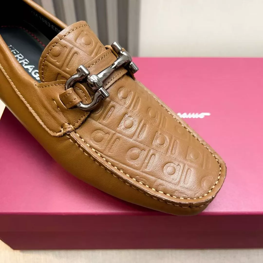 Trendy 9509 Salvatore Ferragamo Leather Shoes For Men