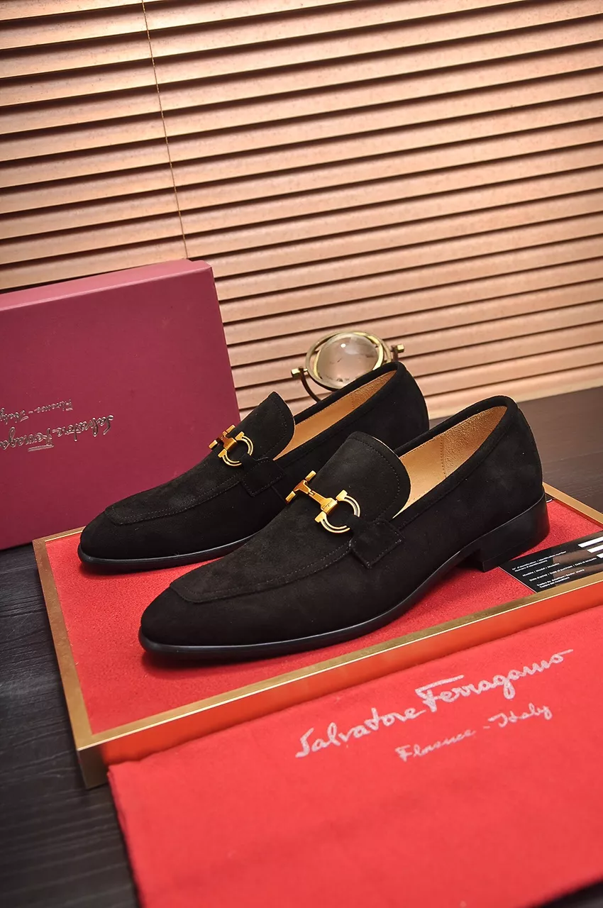 Trendy 9869 Salvatore Ferragamo Leather Shoes For Men
