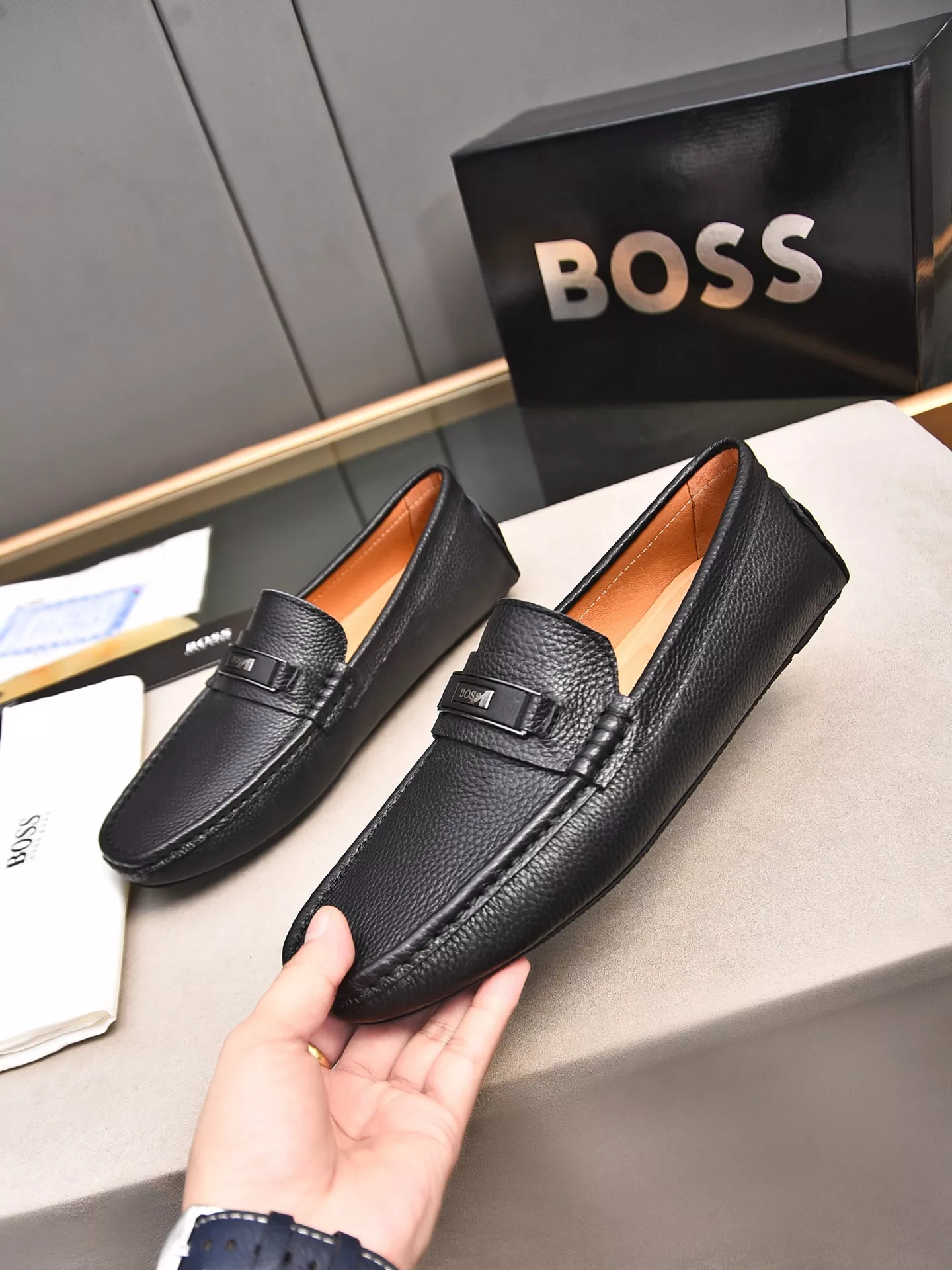 Unique 1583 Boss Leather Shoes For Men