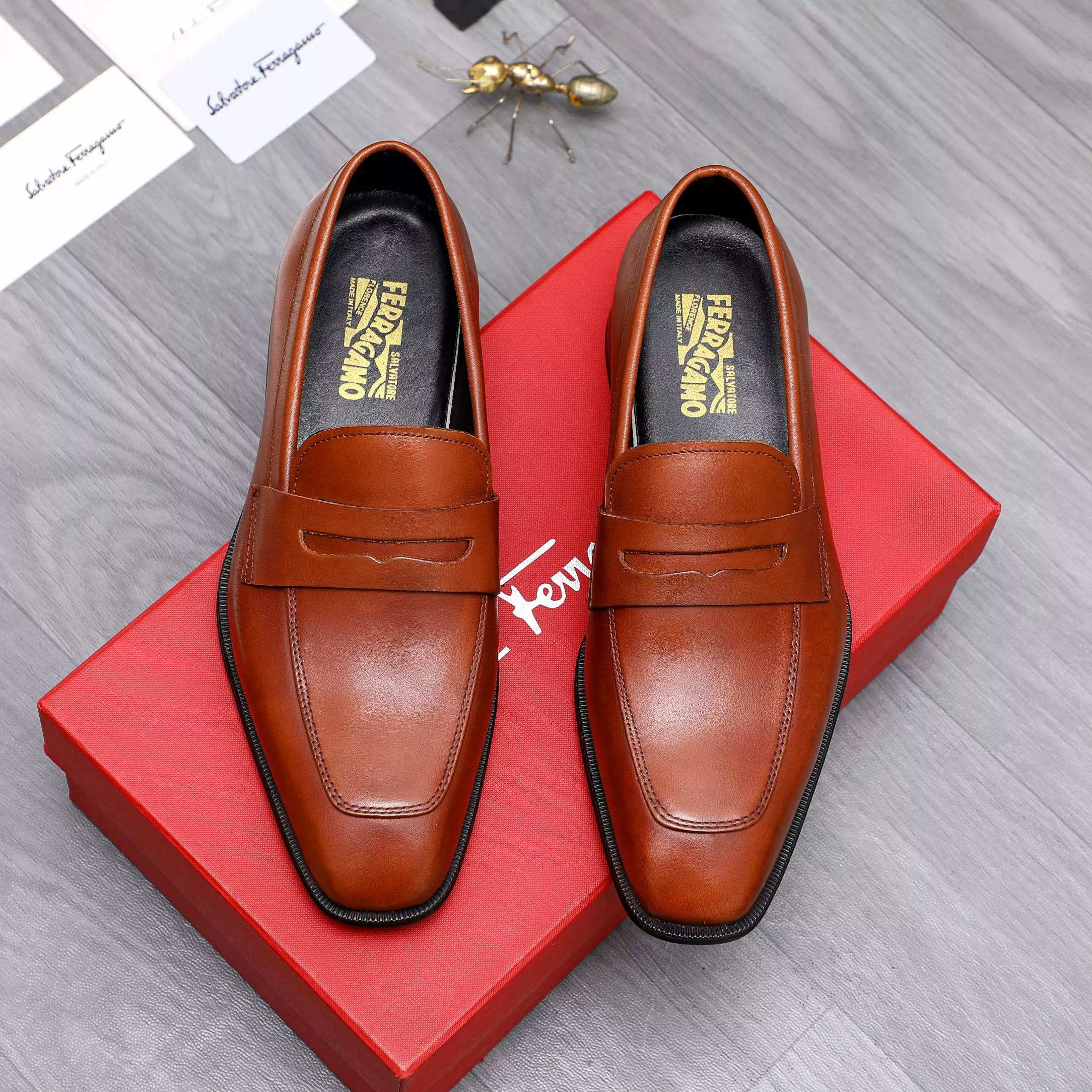 Unique 2228 Salvatore Ferragamo Leather Shoes For Men
