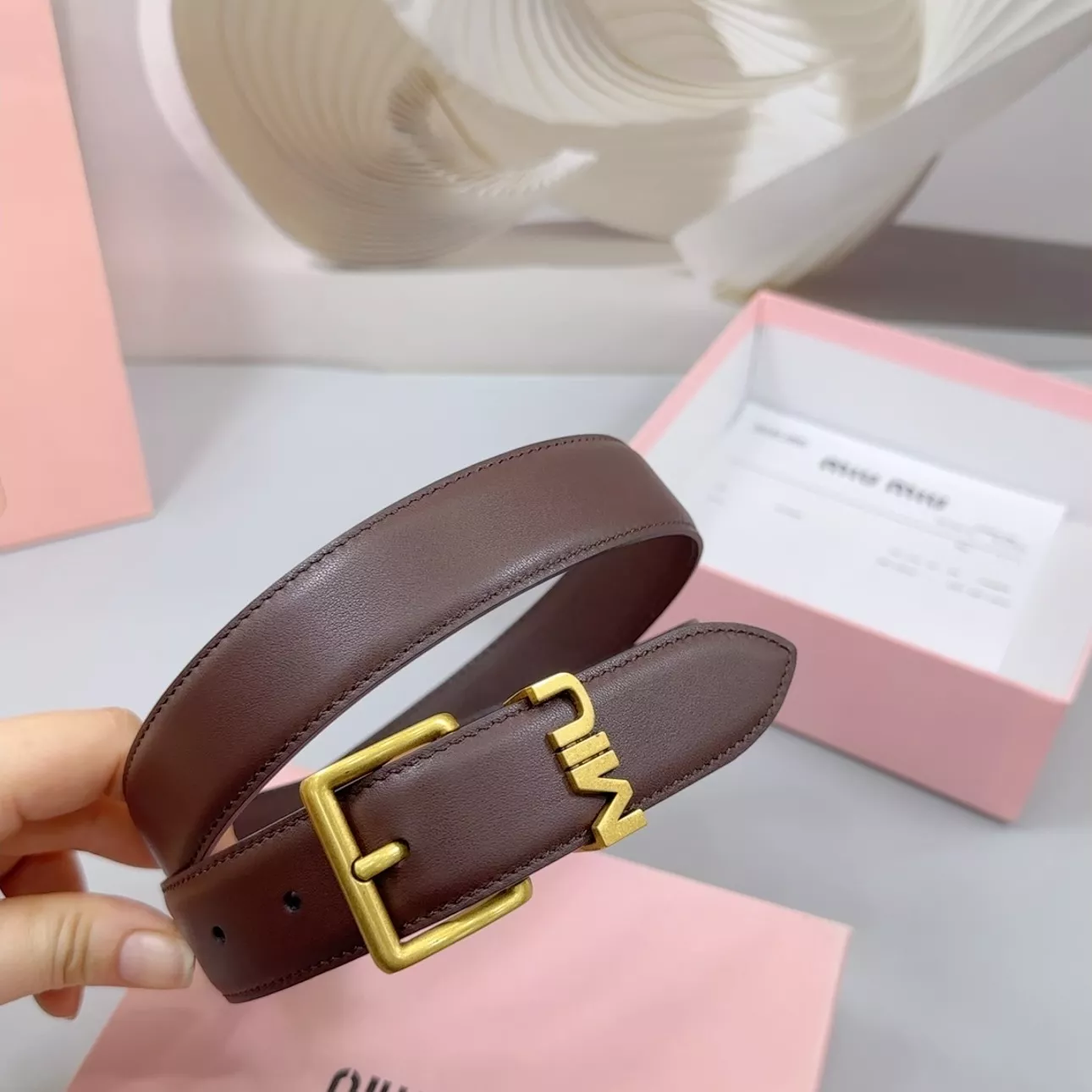 Unique 3017 MIU MIU AAA Quality Belts In 3.0cm For Women