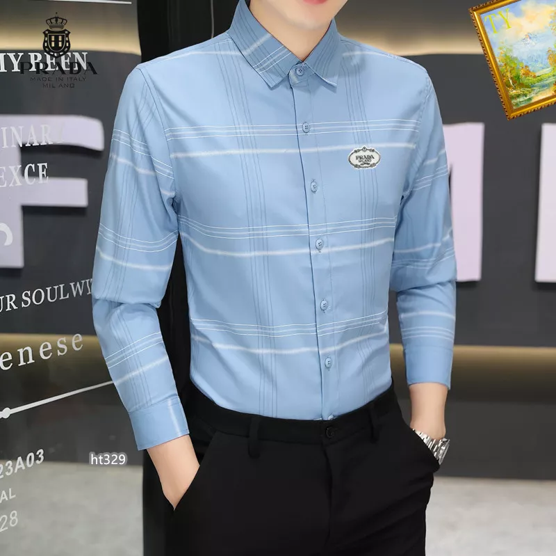 Unique 4021 Prada Shirts Long Sleeved For Men