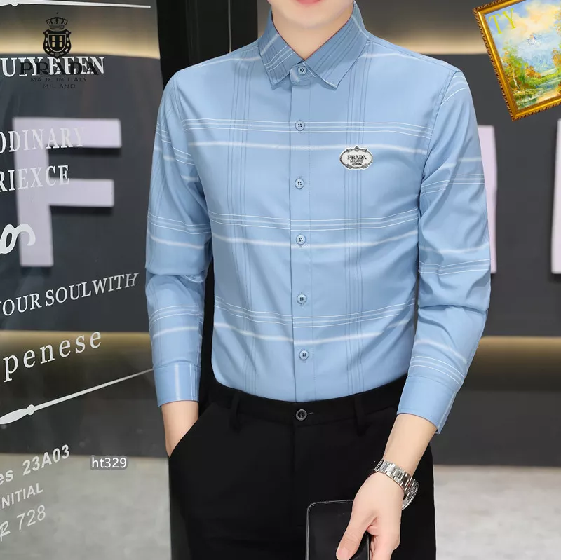 Unique 4021 Prada Shirts Long Sleeved For Men