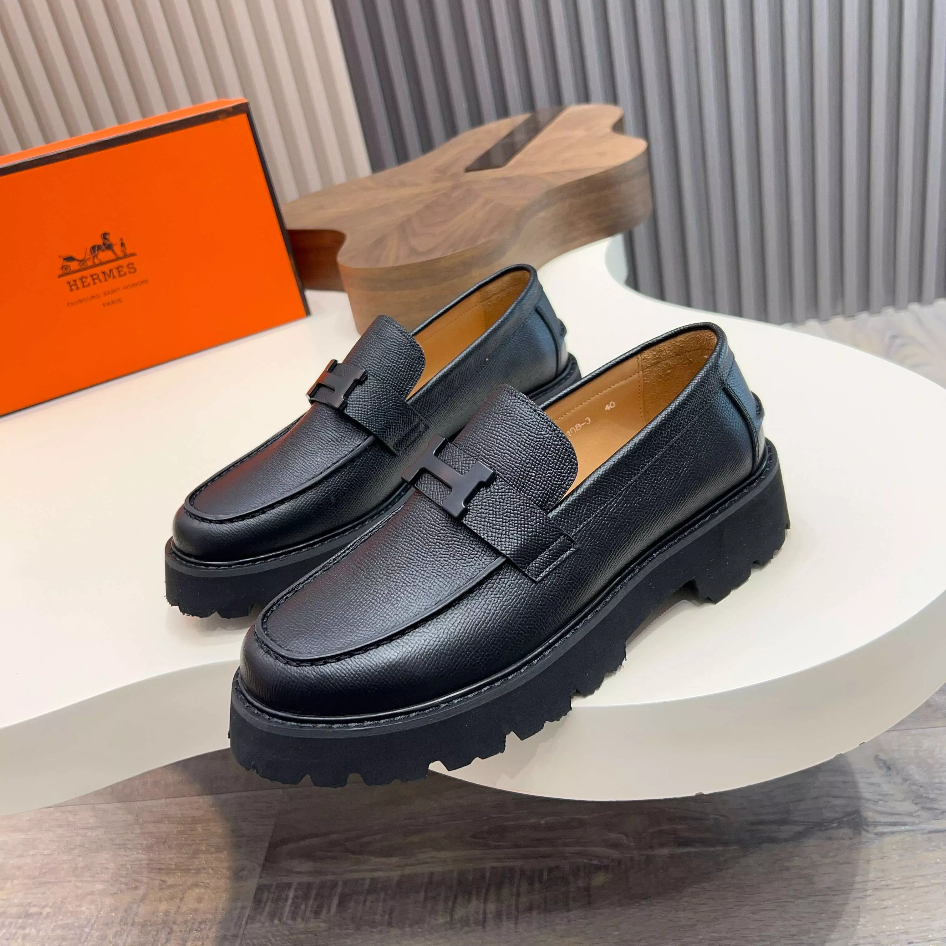 Unique 4358 Hermes Leather Shoes For Men