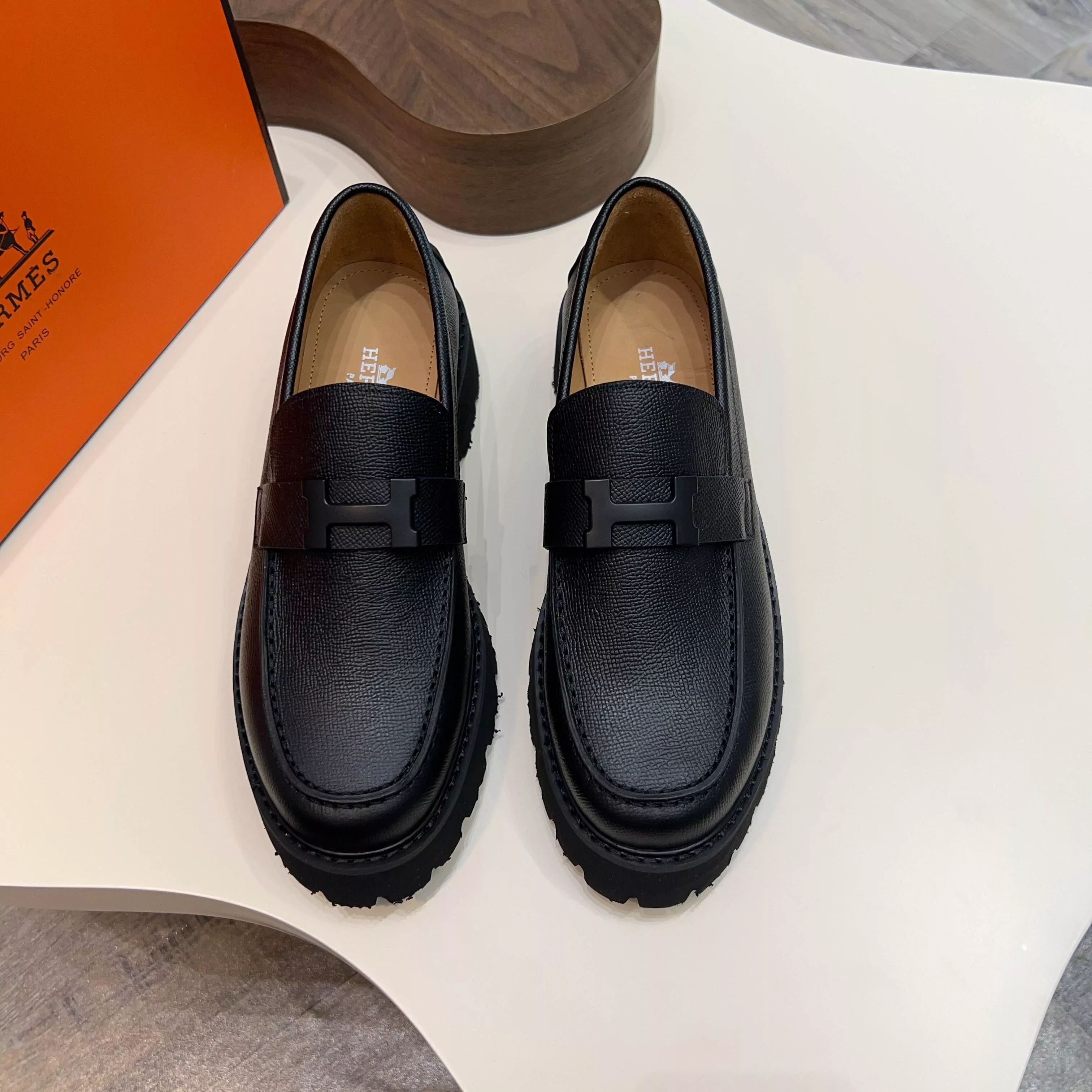 Unique 4358 Hermes Leather Shoes For Men
