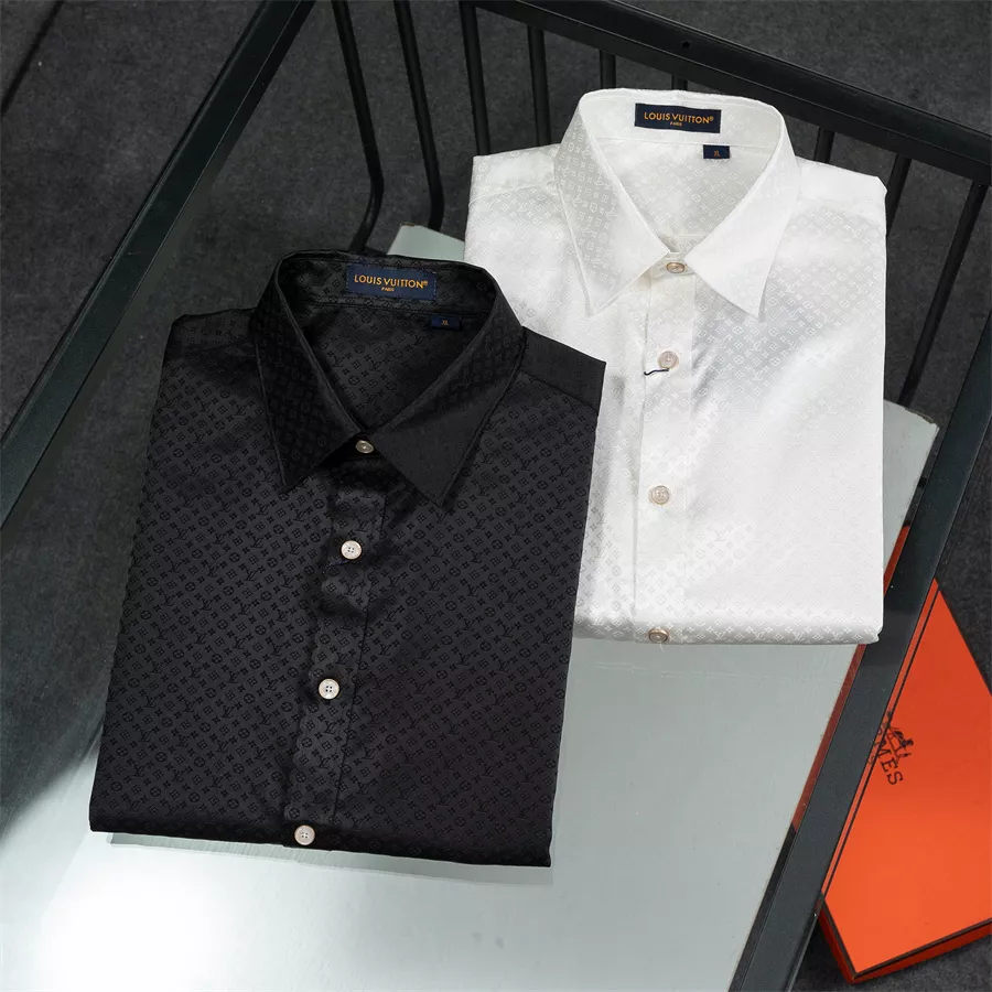 Unique 5464 Louis Vuitton LV Shirts Long Sleeved For Men