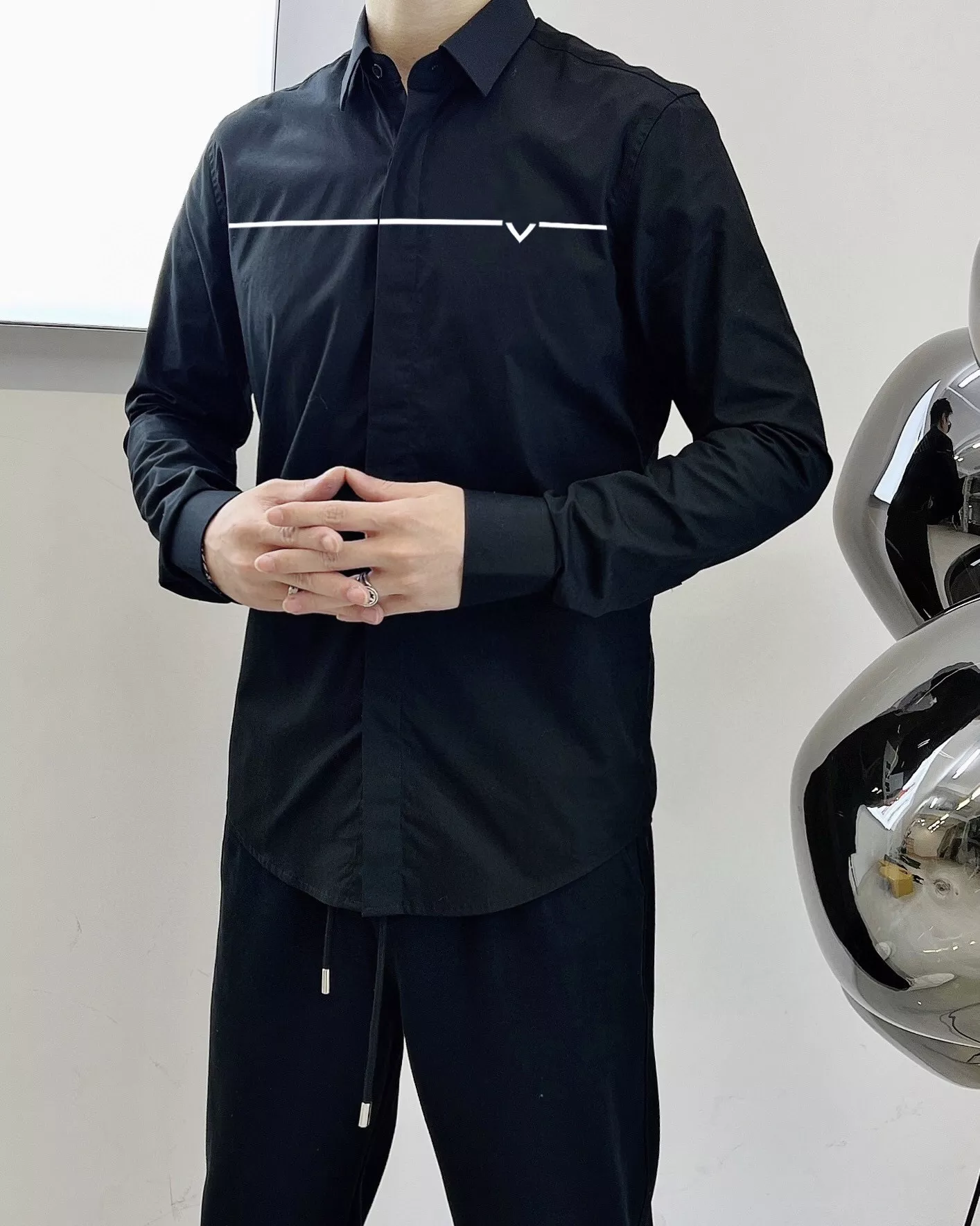 UrbanStyle 3507 Valentino Shirts Long Sleeved For Men