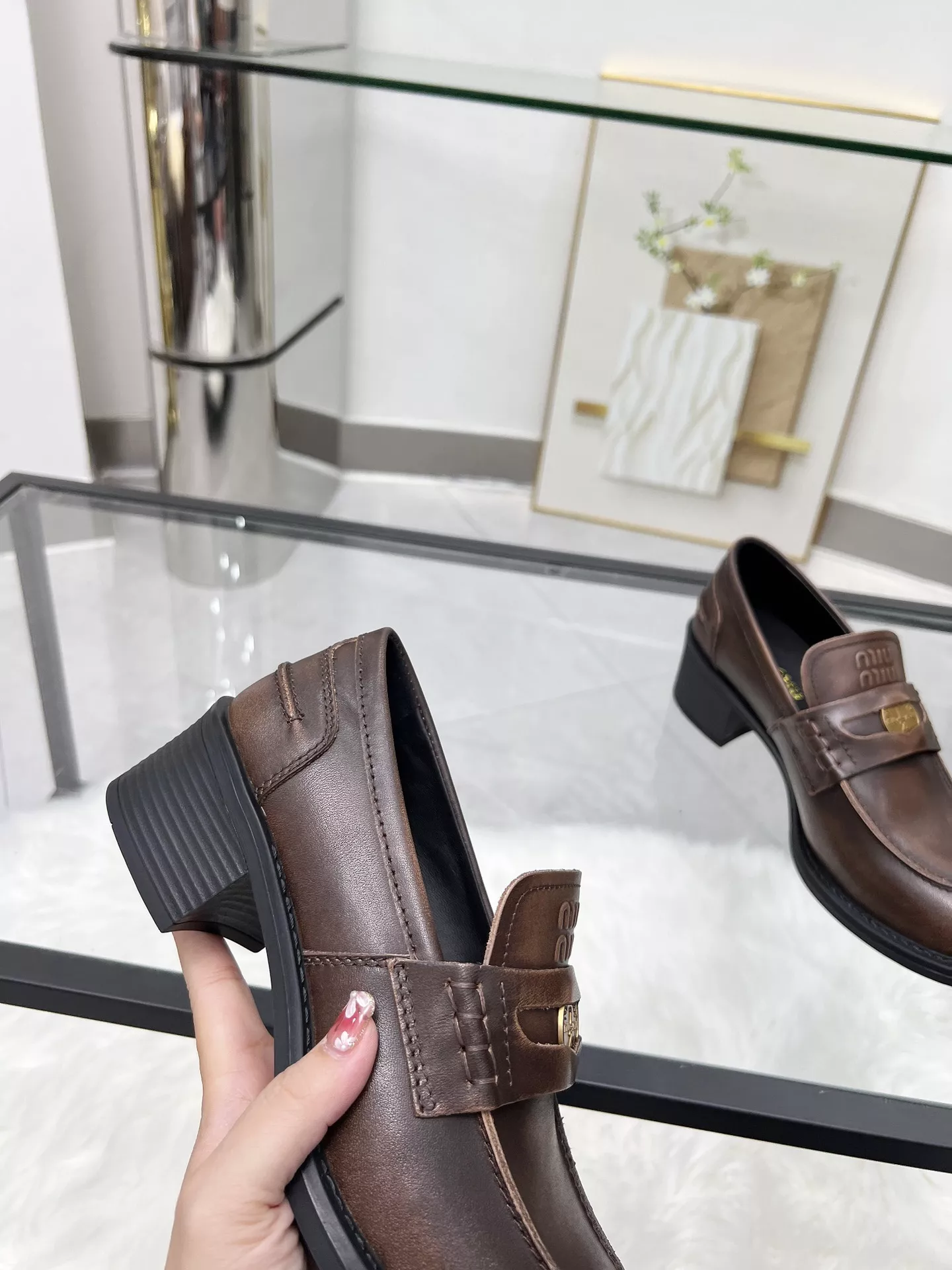 UrbanStyle 8543 MIU MIU Leather Shoes For Women
