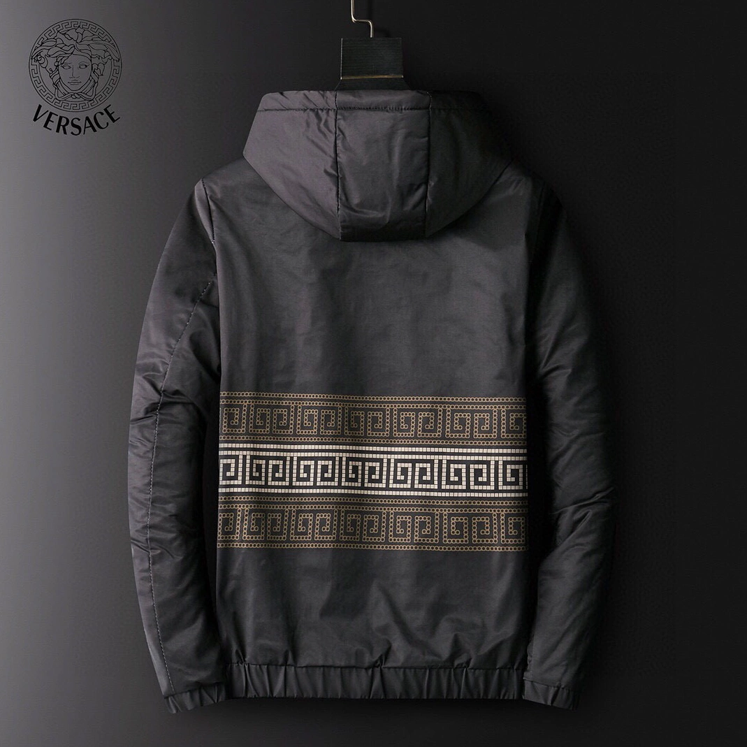 Versace Down Coat Long Sleeved For Men Soft 6559