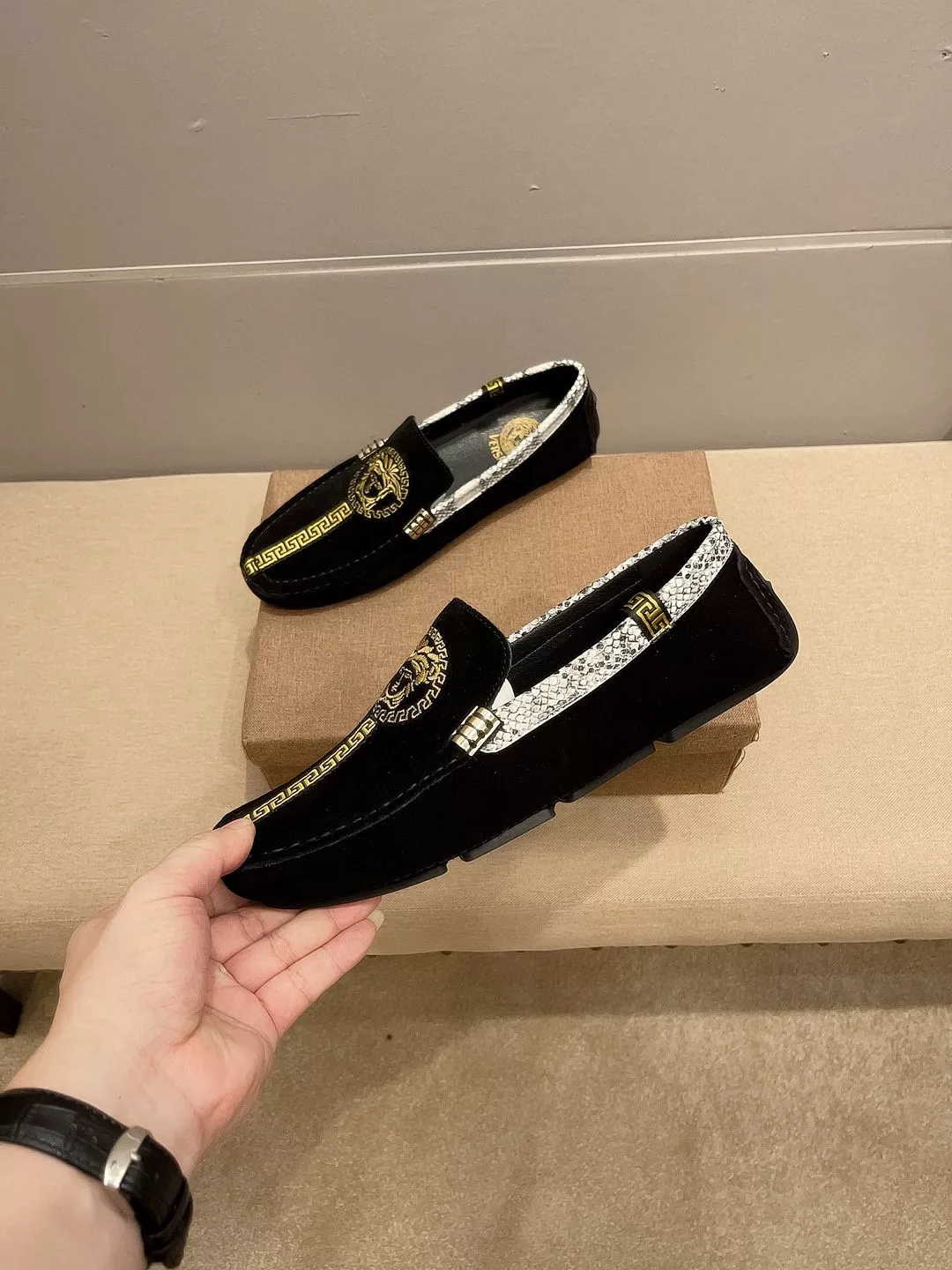 Versace Leather Shoes For Men Comfortable 3657