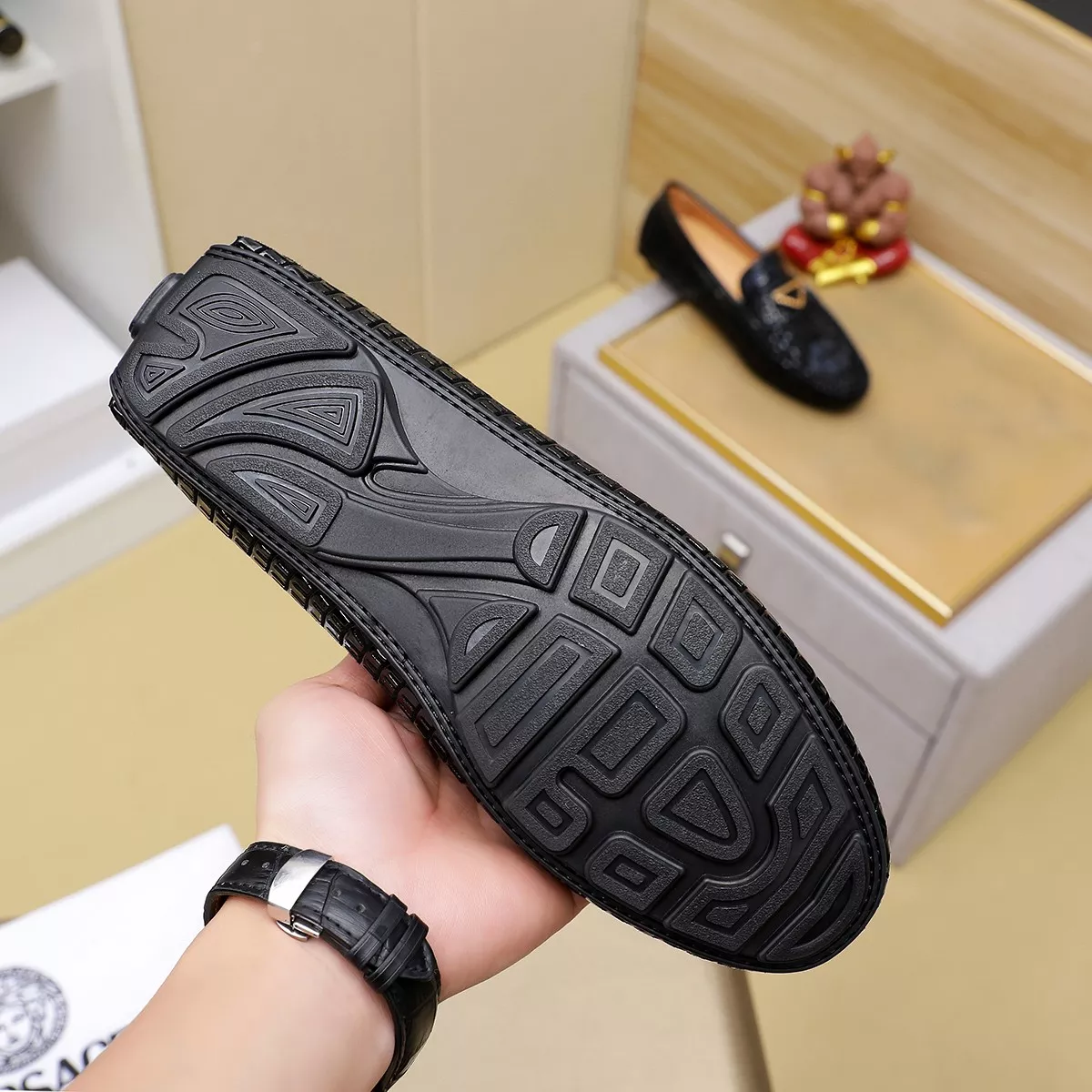 Versace Leather Shoes For Men Comfortable 9451