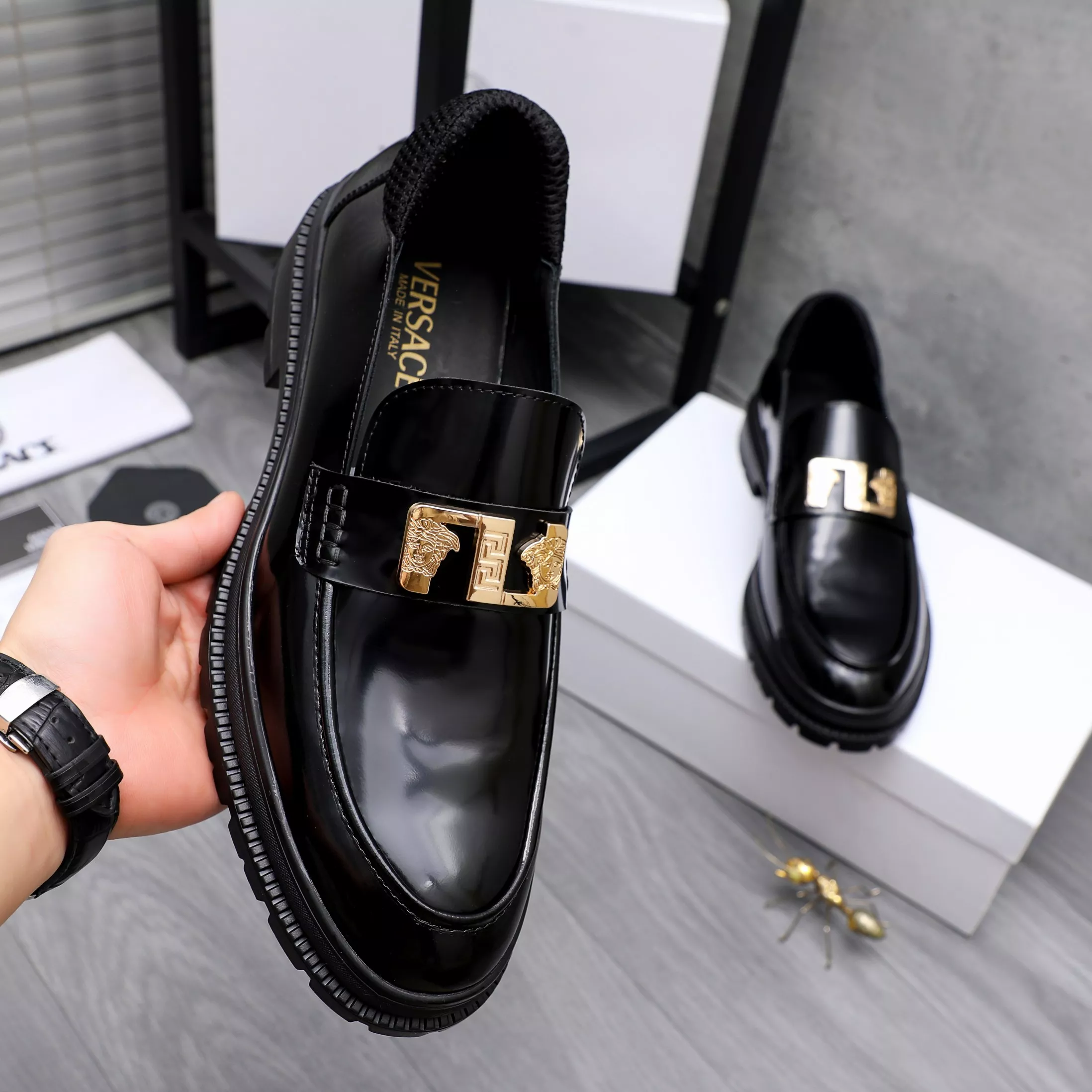 Versace Leather Shoes For Men DailyWear 7951