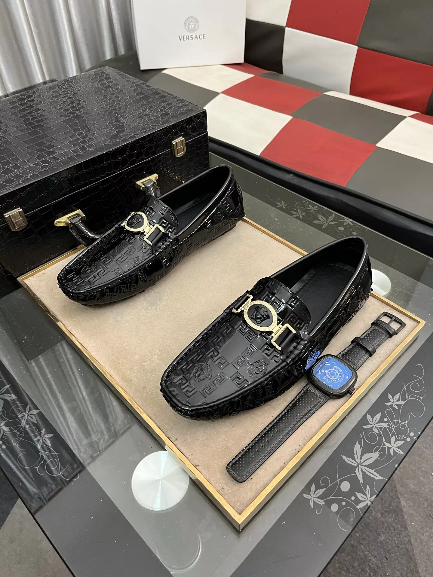 Versace Leather Shoes For Men Durable 4528