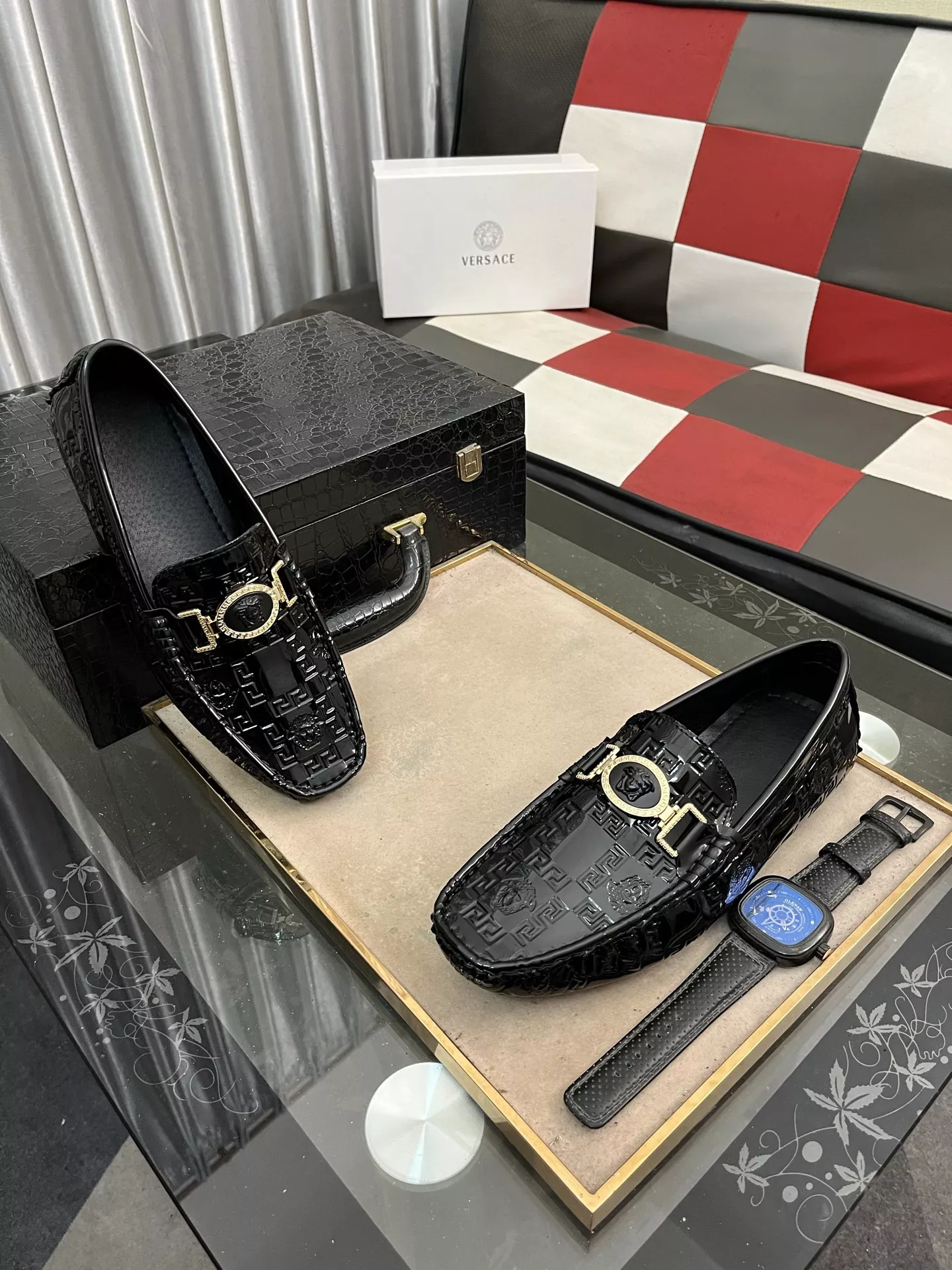 Versace Leather Shoes For Men Durable 4528