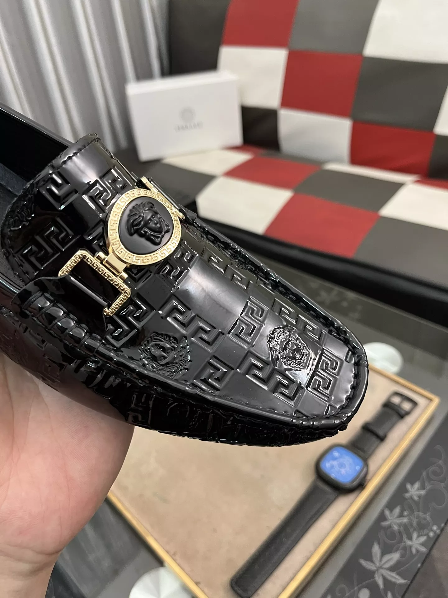 Versace Leather Shoes For Men Durable 4528