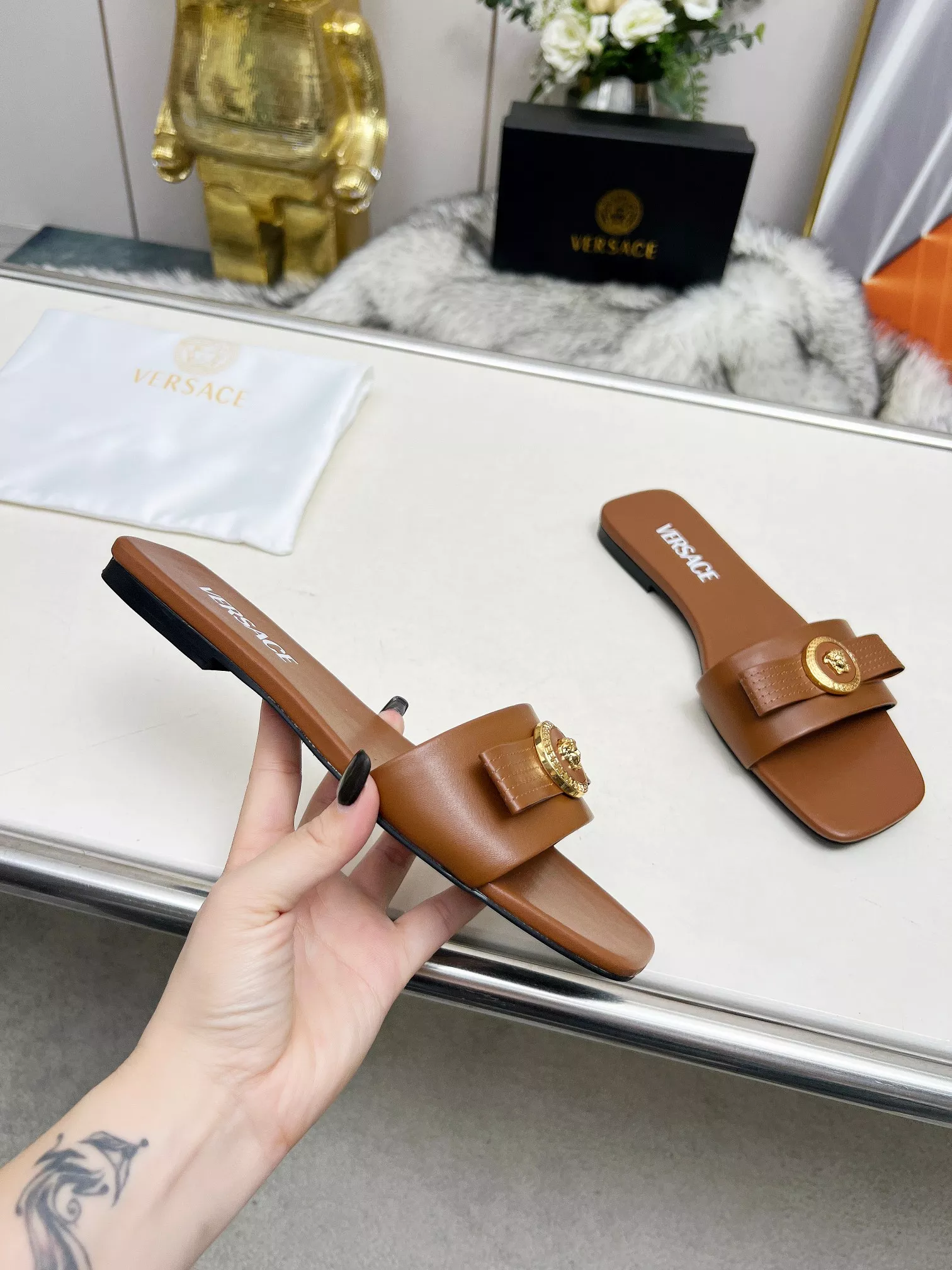 Versace Slippers For Women Comfortable 9014