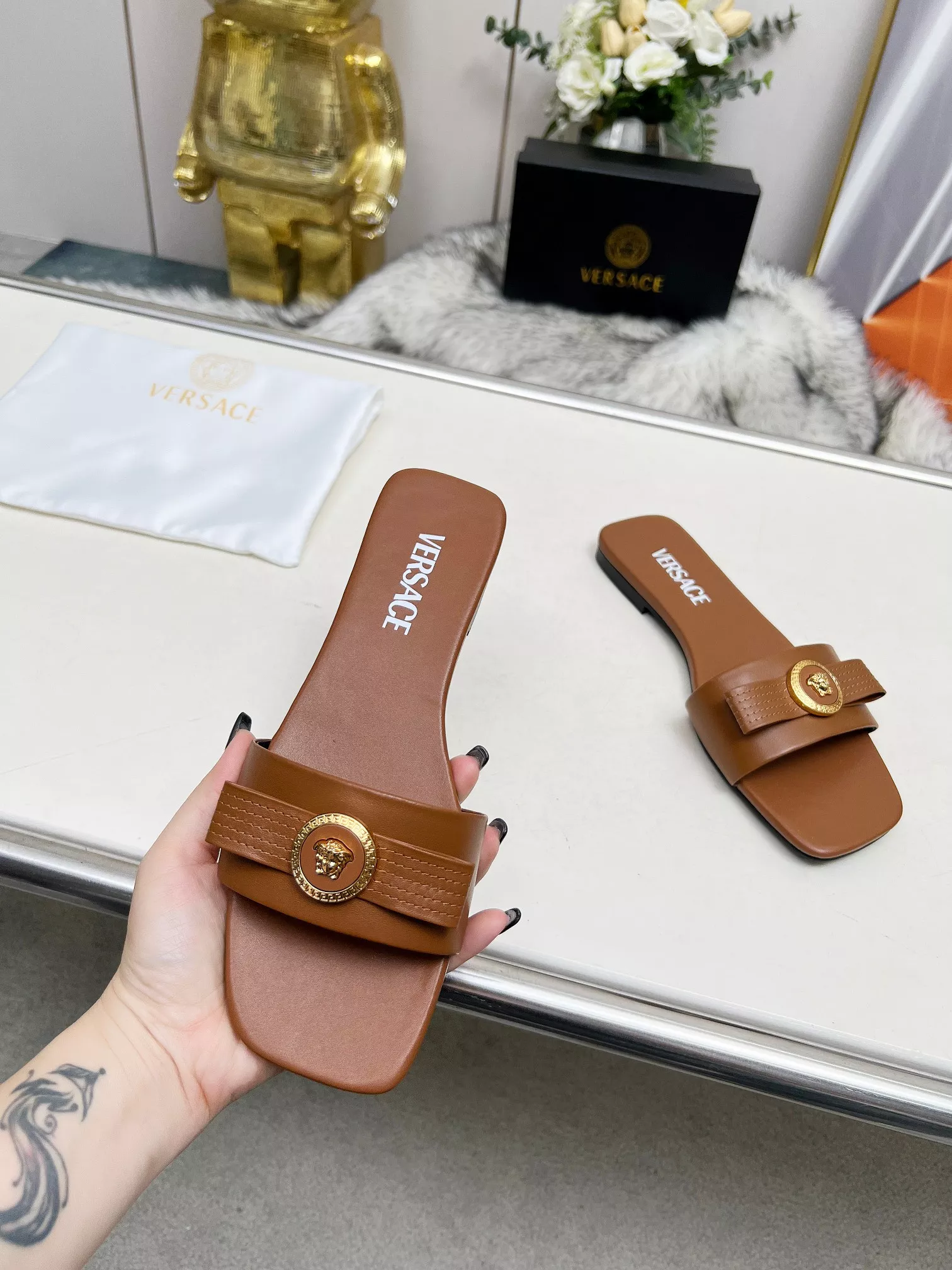 Versace Slippers For Women Comfortable 9014