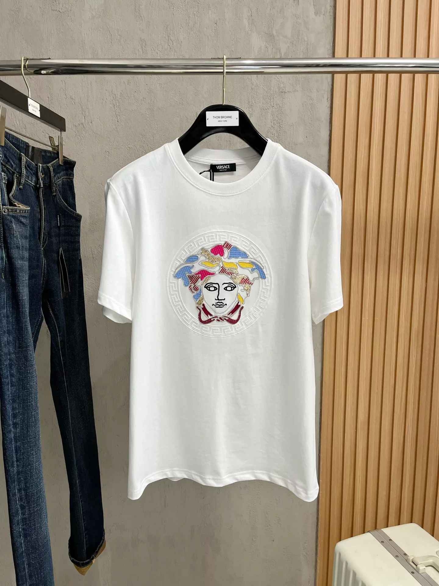 Versace T-Shirts Short Sleeved For Unisex Durable 4760
