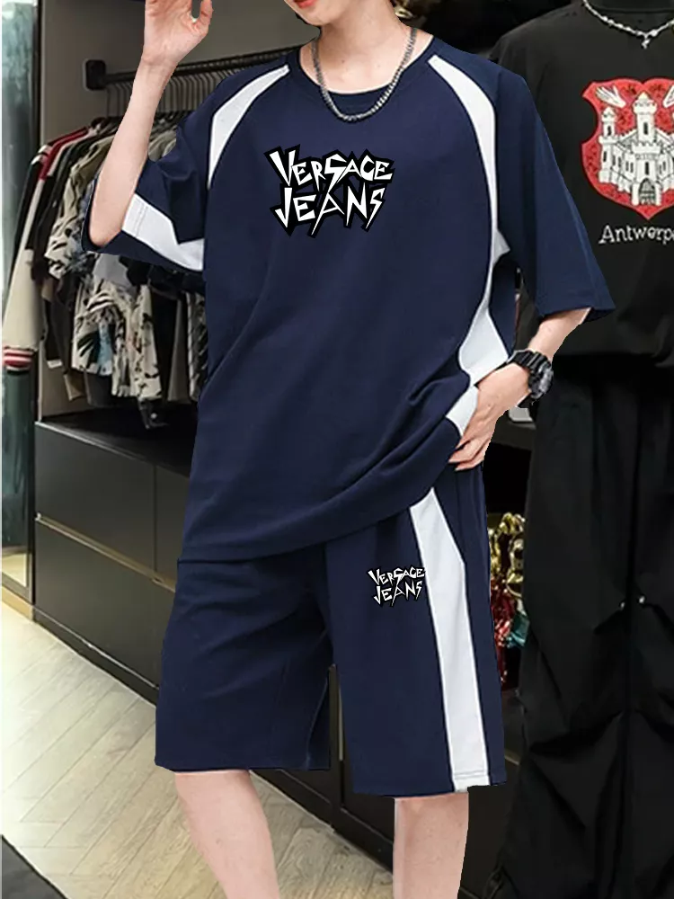 Versace Tracksuits Short Sleeved For Men EasyMatch 3258