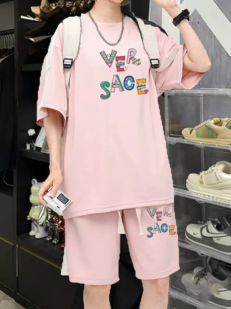 Versace Tracksuits Short Sleeved For Men Fashionable 6931