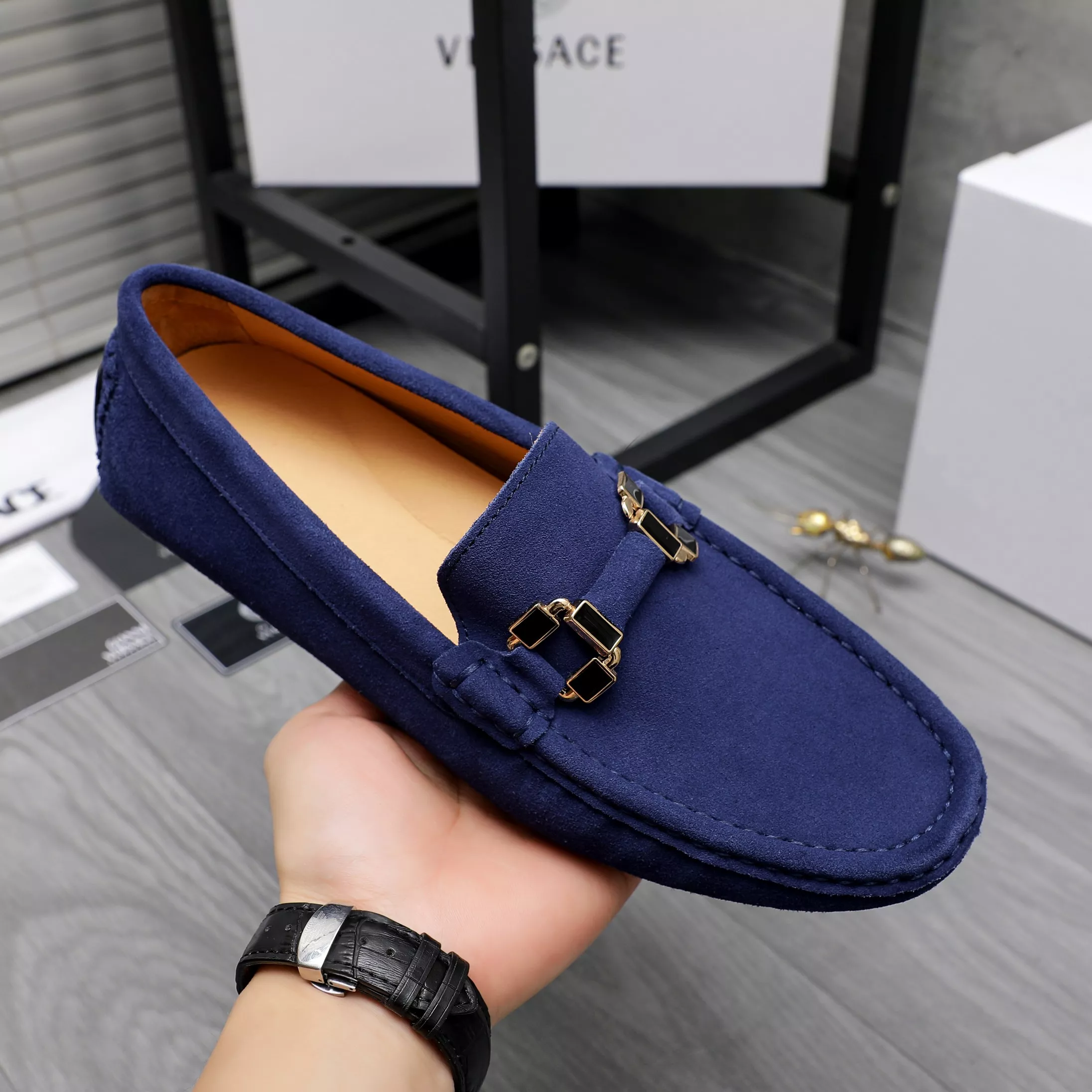 Versatile 1729 Versace Leather Shoes For Men