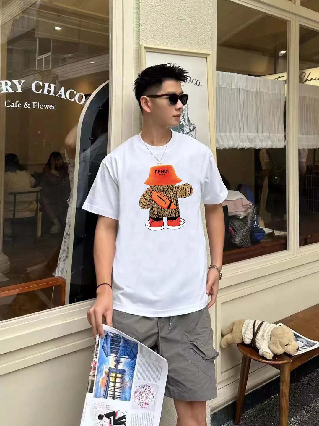 Versatile 6560 Fendi T-Shirts Short Sleeved For Unisex
