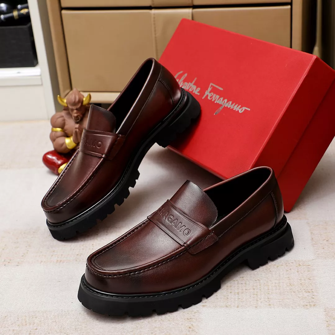 Versatile 6866 Salvatore Ferragamo Leather Shoes For Men