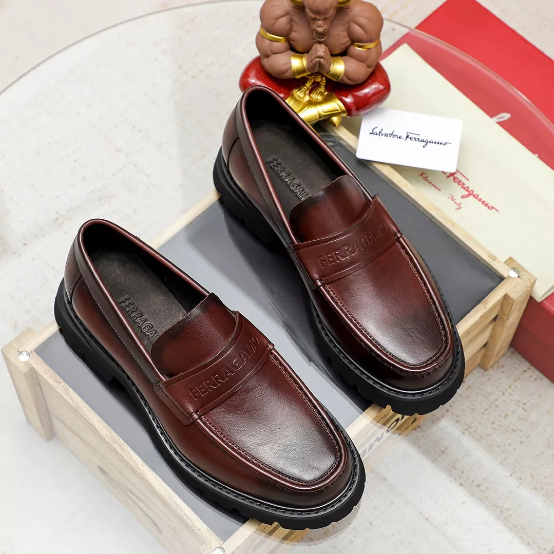 Versatile 6866 Salvatore Ferragamo Leather Shoes For Men