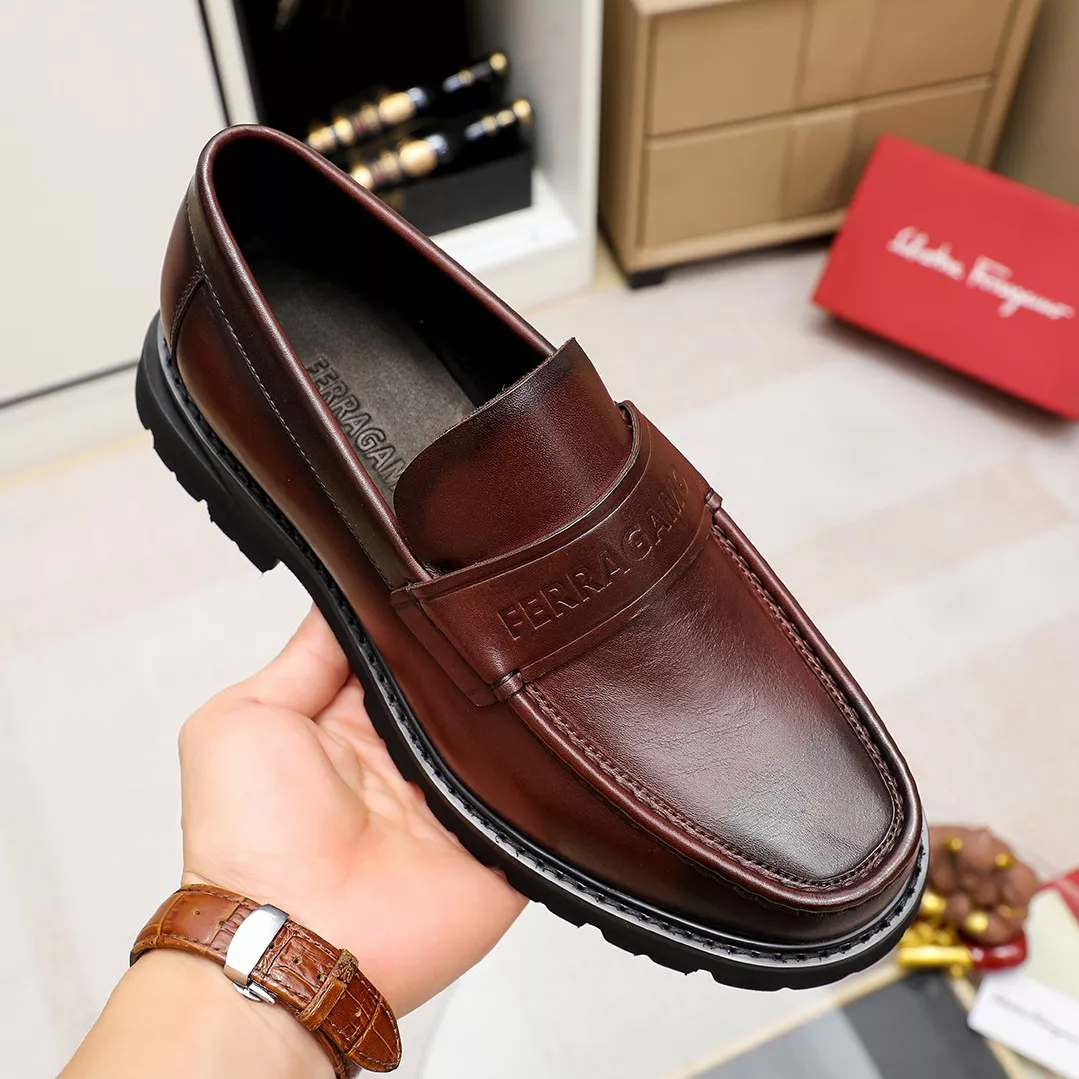 Versatile 6866 Salvatore Ferragamo Leather Shoes For Men