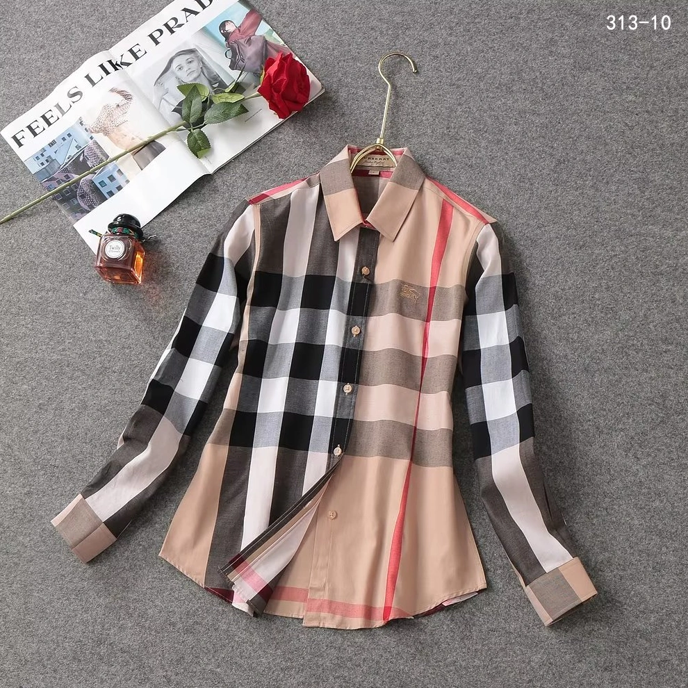 Versatile 7778 Burberry Shirts Long Sleeved For Women