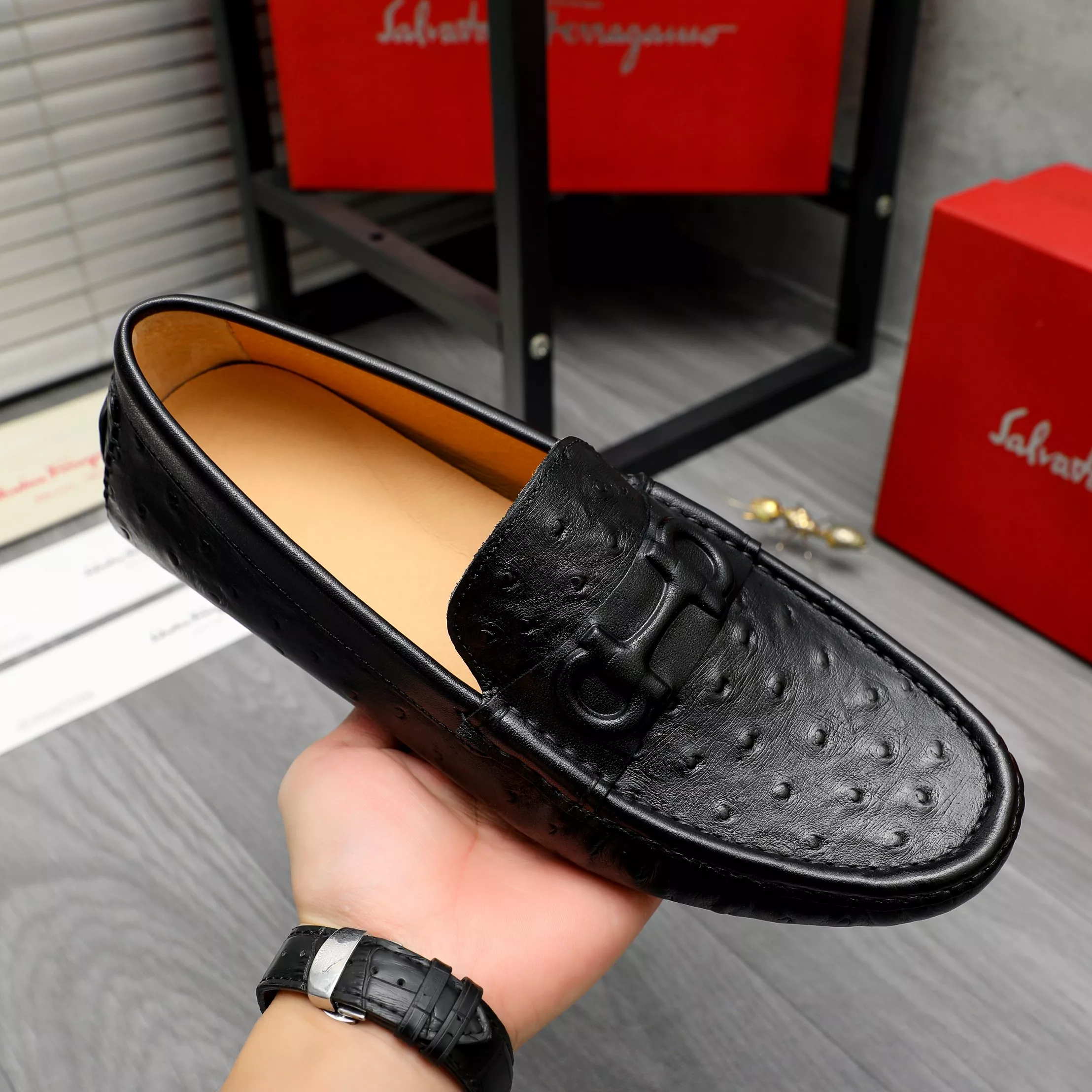 Versatile 8265 Salvatore Ferragamo Leather Shoes For Men