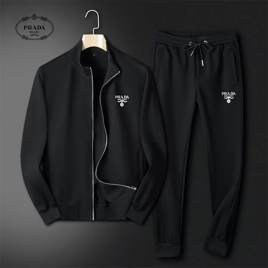 Versatile 842 Prada Tracksuits Long Sleeved For Men