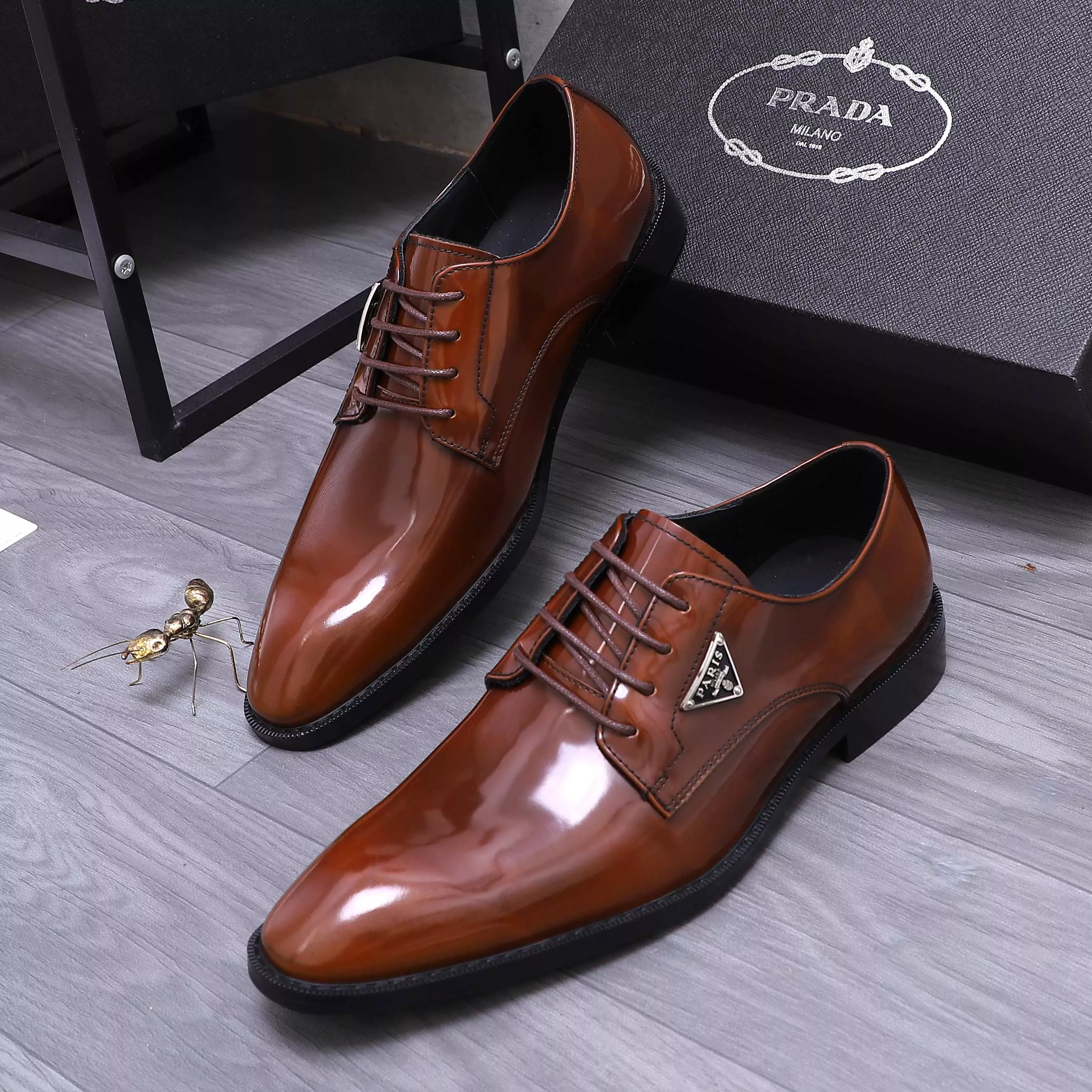 Versatile 8676 Prada Leather Shoes For Men
