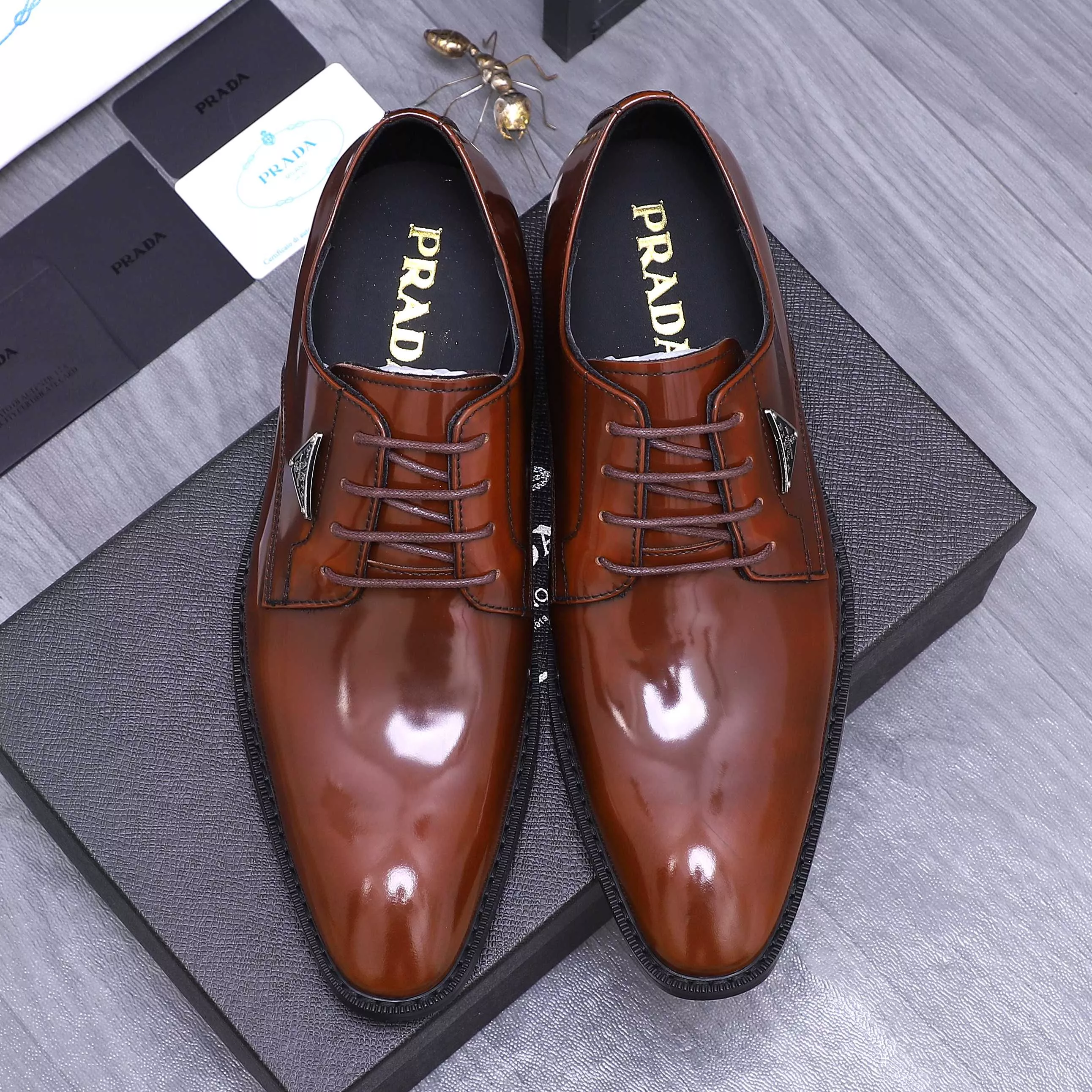 Versatile 8676 Prada Leather Shoes For Men