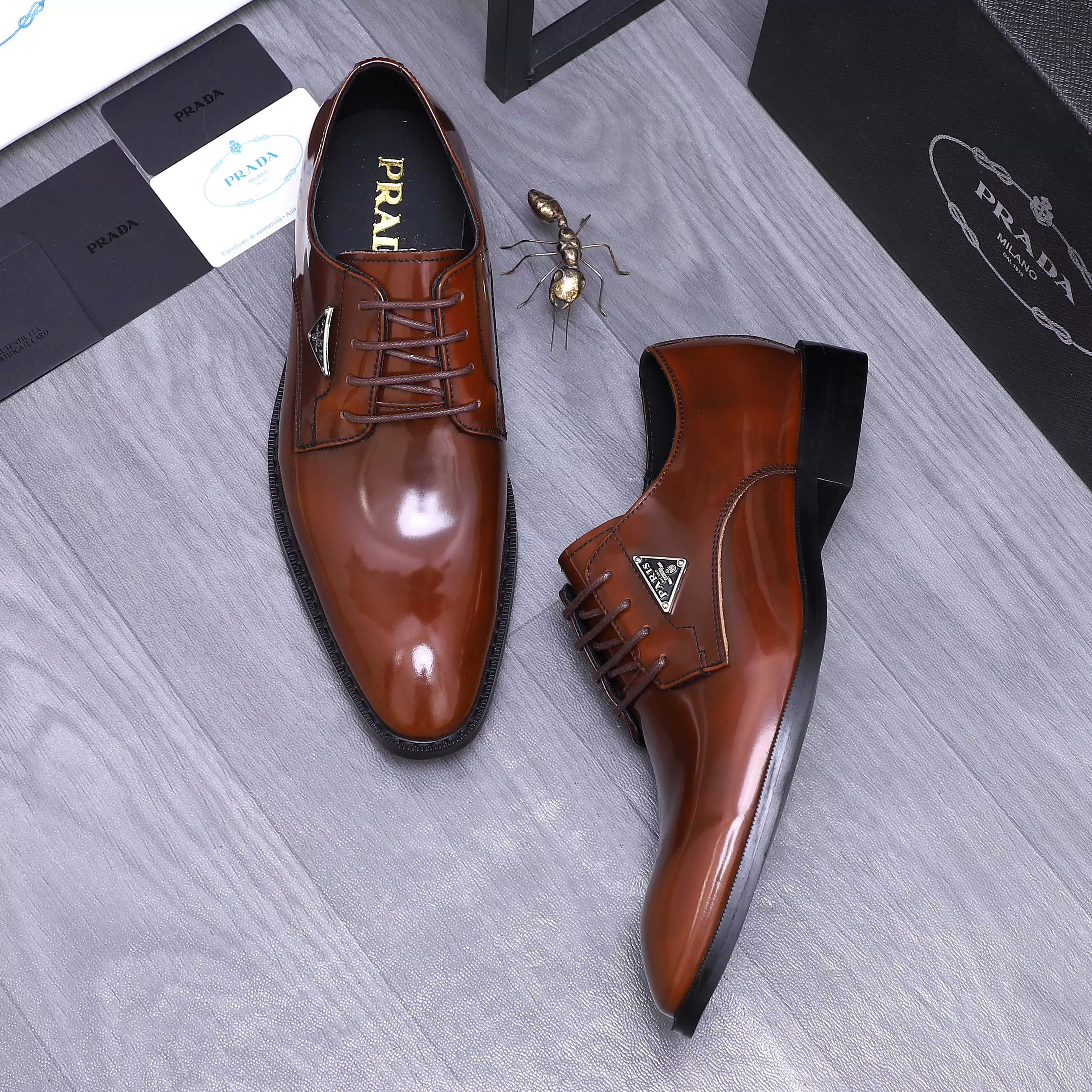 Versatile 8676 Prada Leather Shoes For Men