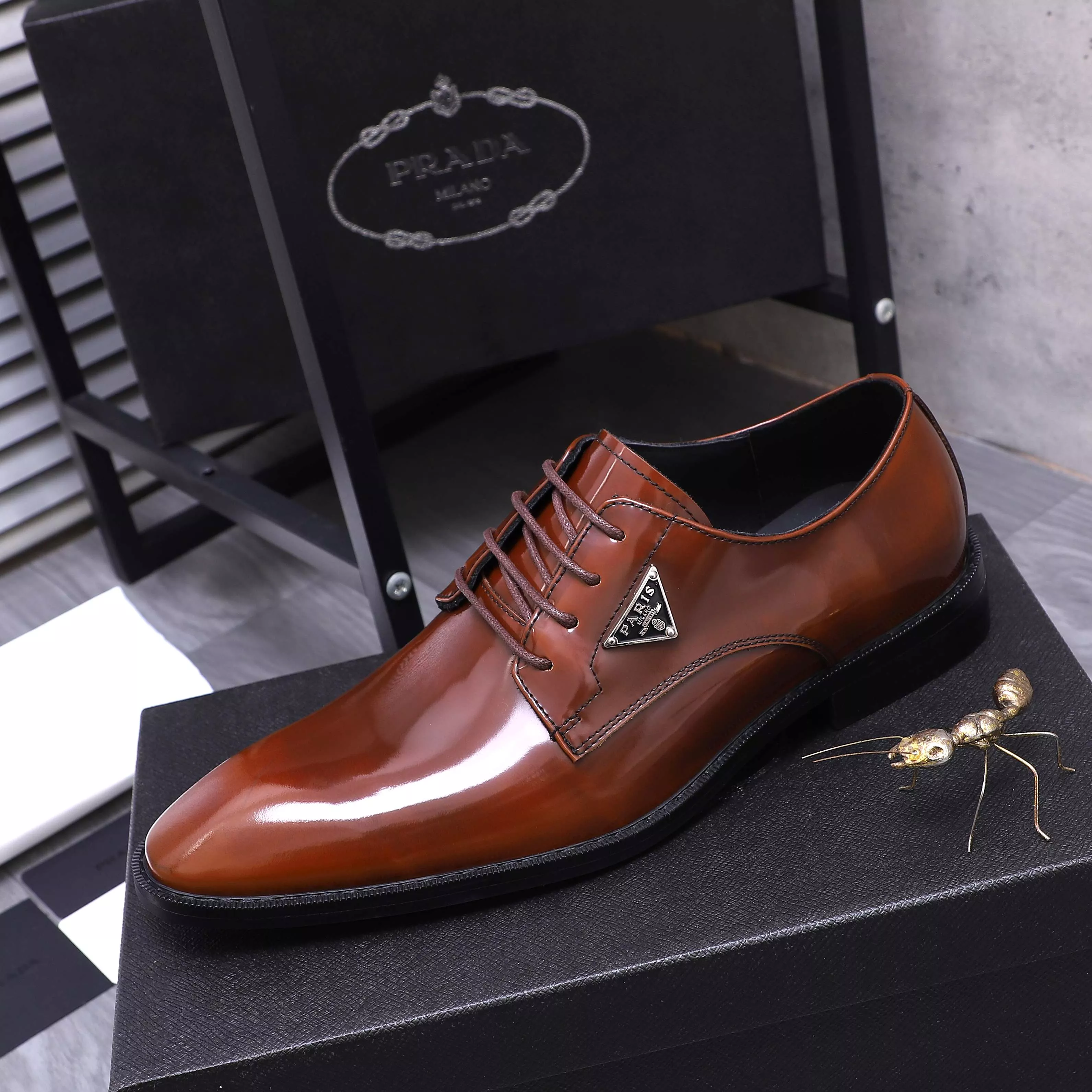 Versatile 8676 Prada Leather Shoes For Men