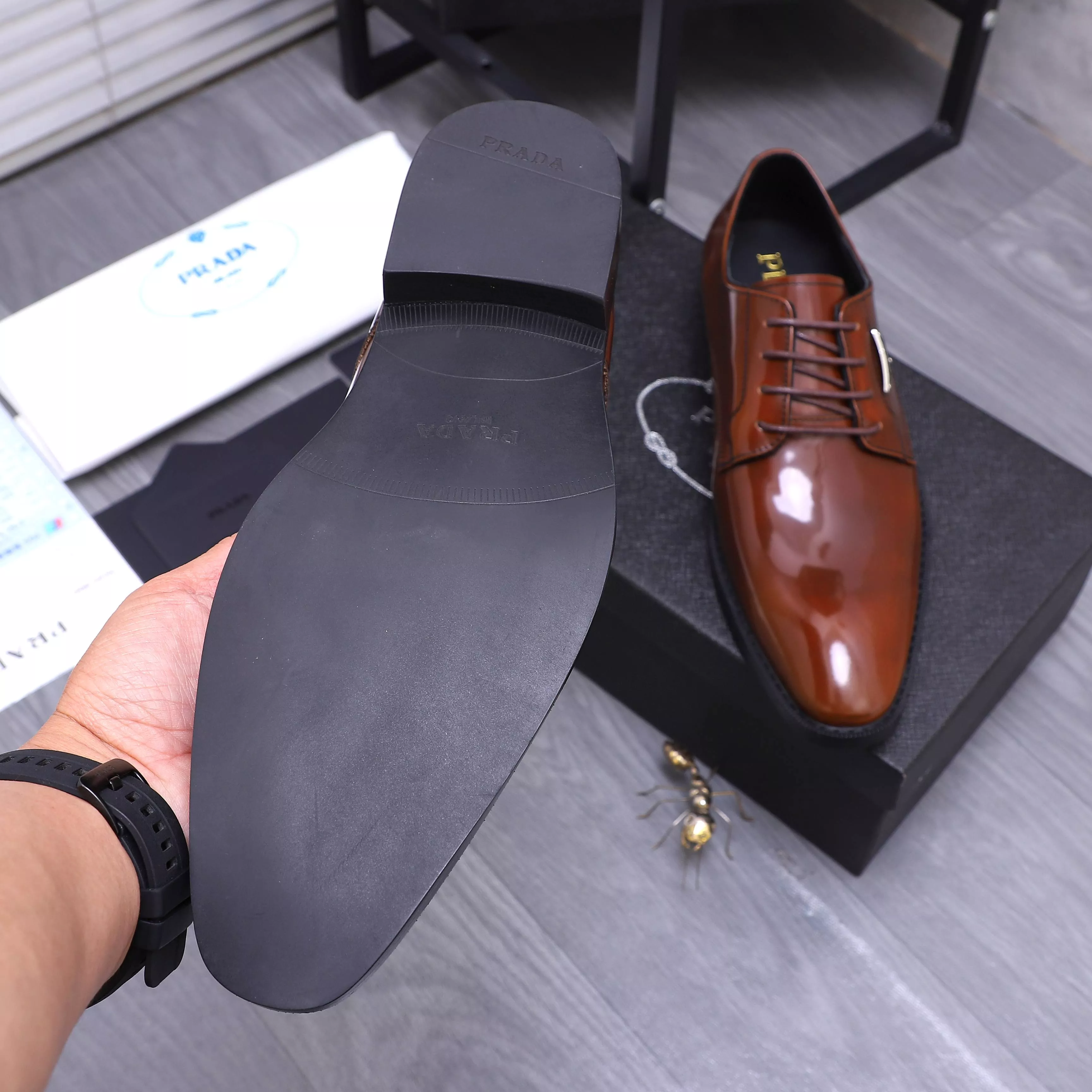 Versatile 8676 Prada Leather Shoes For Men