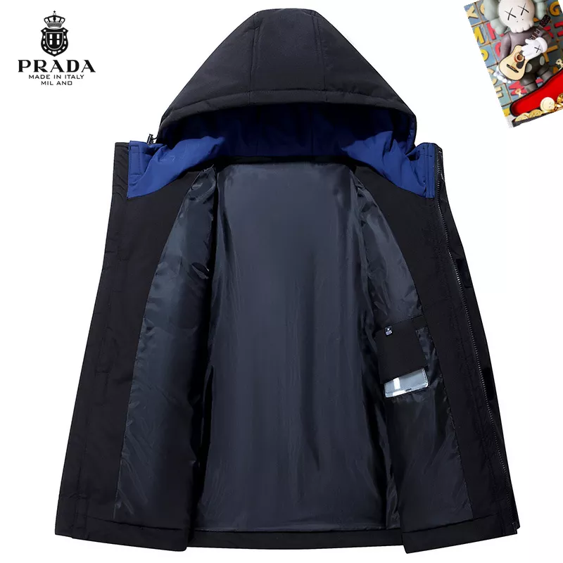 Vibrant 1819 Prada Down Feather Coat Long Sleeved For Men